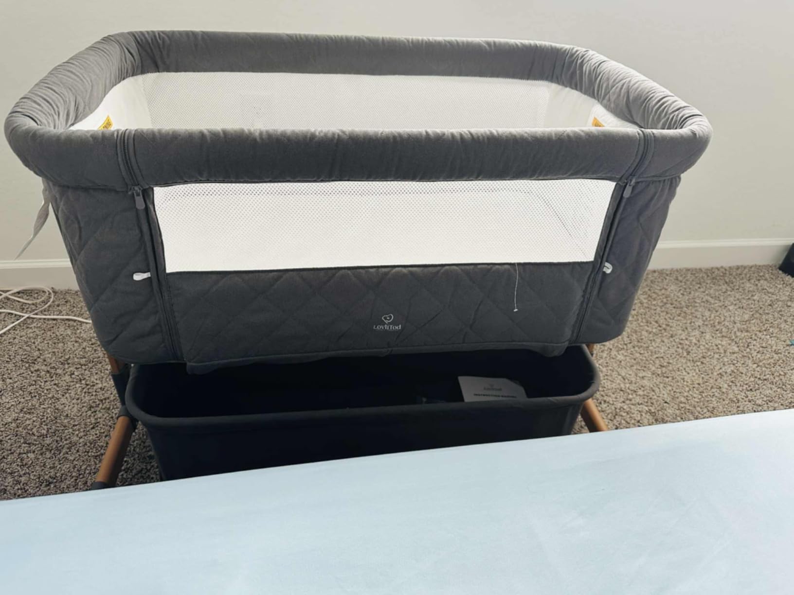3-in-1 Baby Bassinet, Bedside Sleeper & Rocking Bassinet for Newborn | 6-Level Height, Comfy Mattress, Breathable Mesh, Retractable Wheels, Large Storage Basket, Tool-Free Setup & Foldable Design customer photo 1