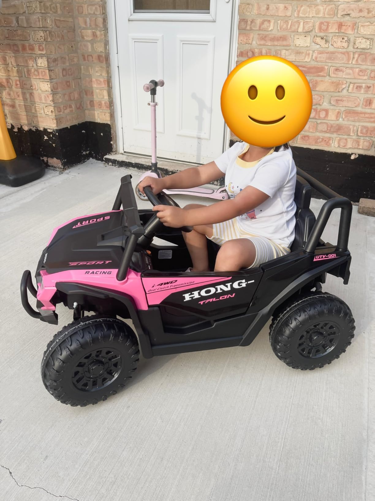 12V Electric Car for Kids, Ride on Toys with Remote Control, Toddlers UTV | LED Headlights, Bluetooth, Music, Electric Vehicles with Spring Suspension for Boys & Girls 3+ Years Old, Blue customer photo 2