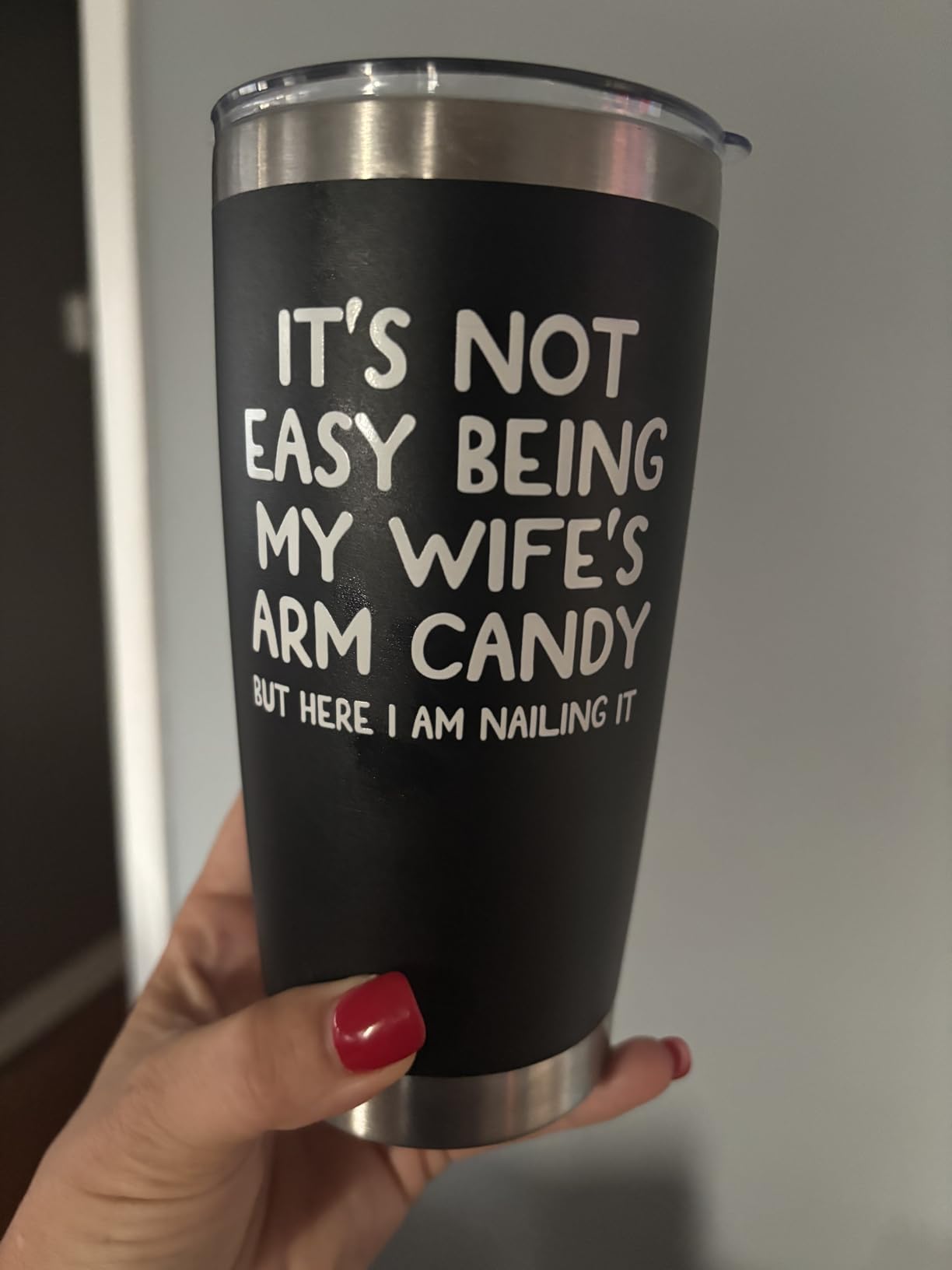 Gift for Husband from Wife, 20 oz Insulated Tumbler for Men with Lid | Gifts for Men, Anniversary Birthday Gifts for Husband, 20 oz Insulated Coffee Tumbler, Stainless Steel, Lid Included customer photo 1