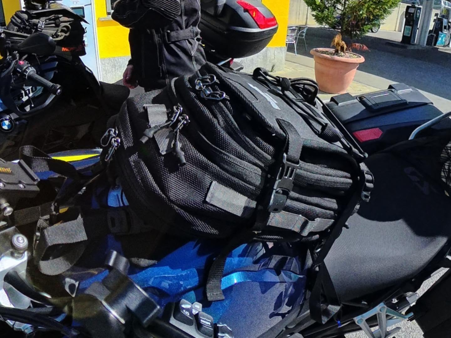 Rhinowalk motorcycle tank bag backpack, separate water bag, duffel bag with molle system, fits most adventure and sport motorcycle frames customer photo 2