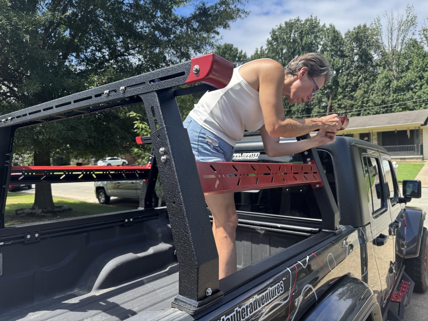 Adjustable Overland Truck Bed Rack for Most Trucks | Bed Rack Compatible with Gladiator/Ford/Tundra/Tacoma/Dodge/Chevy/Nissan, Ladder Rack for Kayak, Surfboard, Ladder customer photo 1