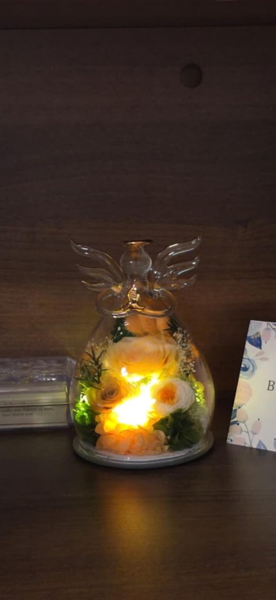 Gifts for Mom Birthday Gifts for Women Preserved Rose Forever Flower in Glass Angel Figurines Fresh Flowers for Delivery Anniversary Real Colorful Roses for Grandma Her Wife Mothers from Daughter customer photo 2
