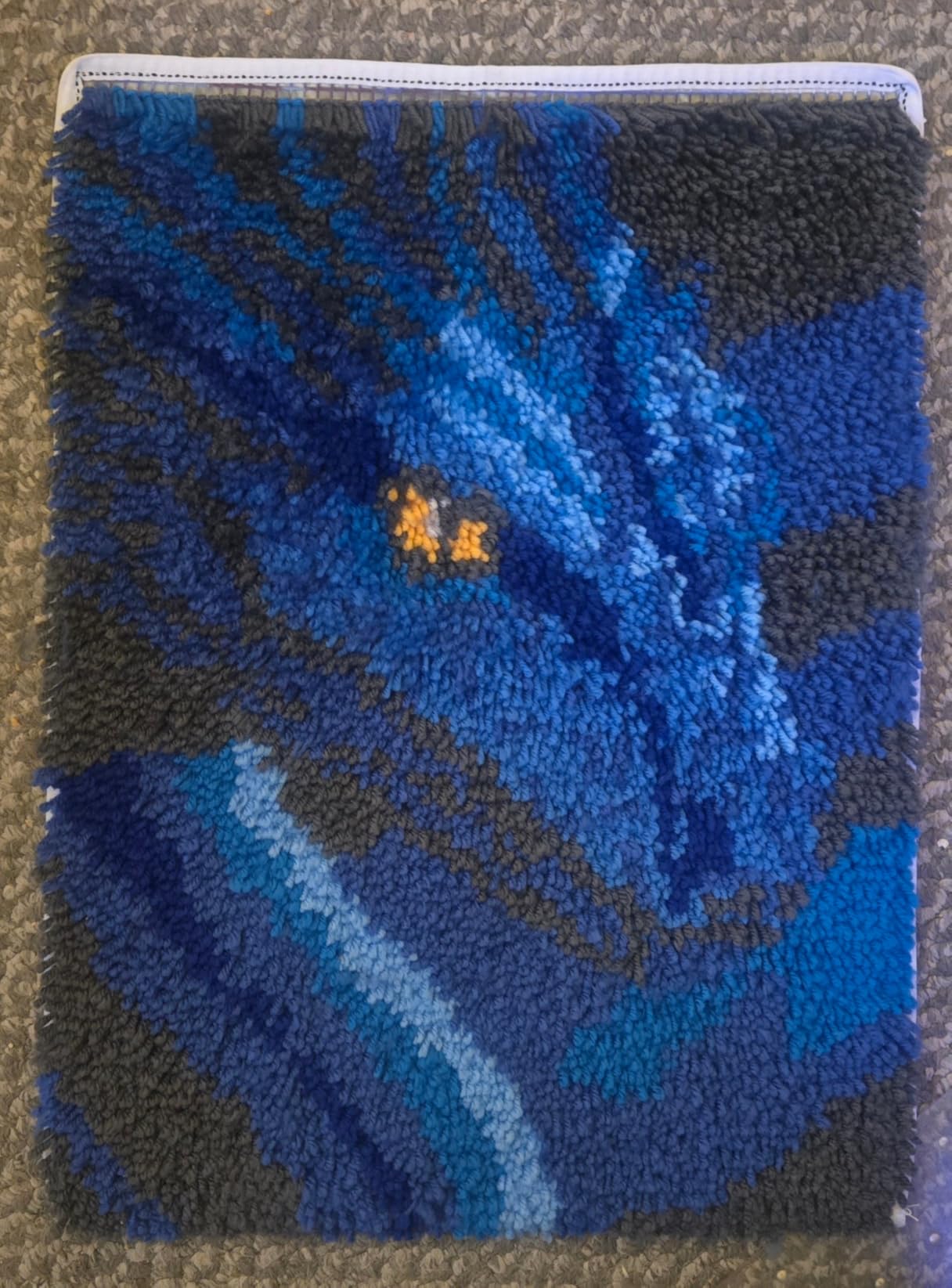Latch Hook Rug Kit Dragon Pre-Printed Handmade Carpet Crochet Yarn Craft DIY Hook and Latch Door Mat Tapestry for Home Floor Decoration 52x38cm-1 customer photo 1