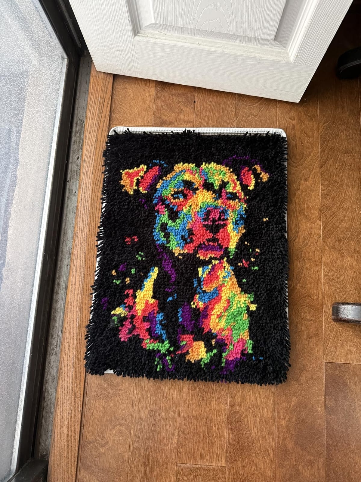 Latch Hook Rug Kit Dragon Pre-Printed Handmade Carpet Crochet Yarn Craft DIY Hook and Latch Door Mat Tapestry for Home Floor Decoration 52x38cm-1 customer photo 2