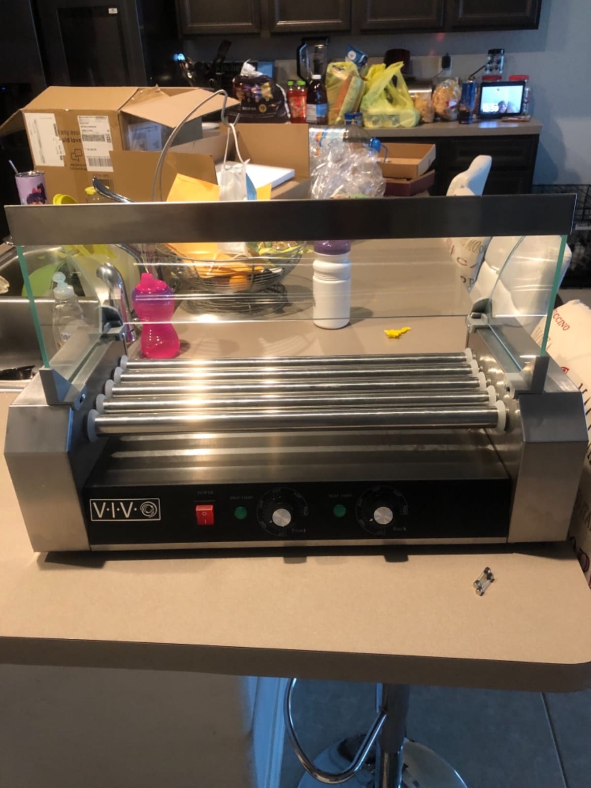 VIVO Electric 30 Hot Dog 11 Roller Grill Warmer, Stainless Steel, Commercial and Household 1400W Machine with Cover, HOTDG-V211 customer photo 1