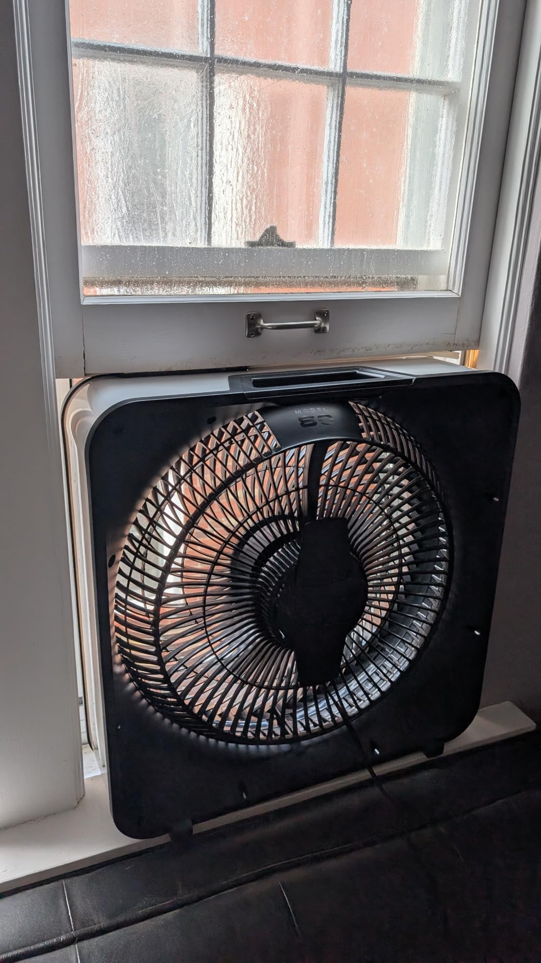 Vornado Model 80 High Velocity Electric Box Fan with Removable Grille, 5 Speed Settings, Powerful Airflow, Whole Room Air Circulation, Targeted Cooling, Cord Storage, Durable Floor Fan, Ice White customer photo 1