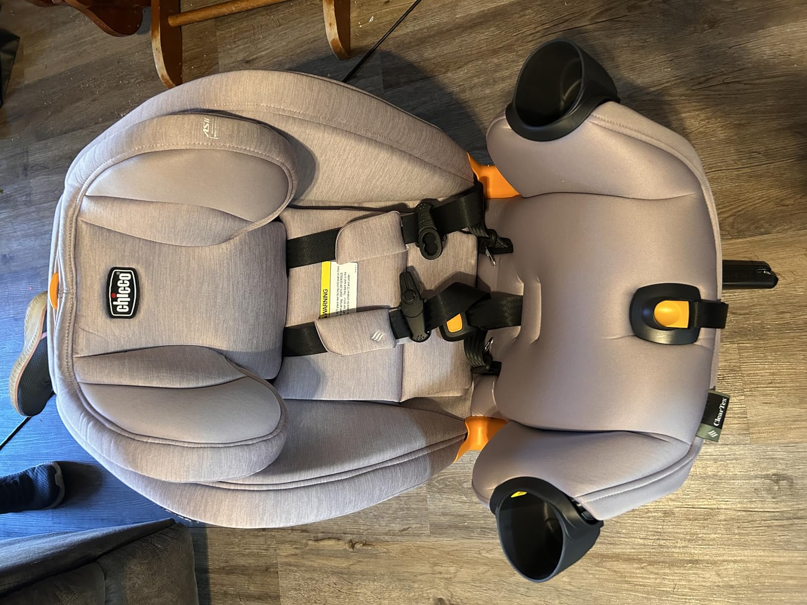 Chicco OneFit LX All-in-One Convertible Booster Car Seat, 5-100 lbs, Lupine/Purple, ClearTex flame retardant-free, GREENGUARD Gold, LeverLock install, ASIP customer photo 1