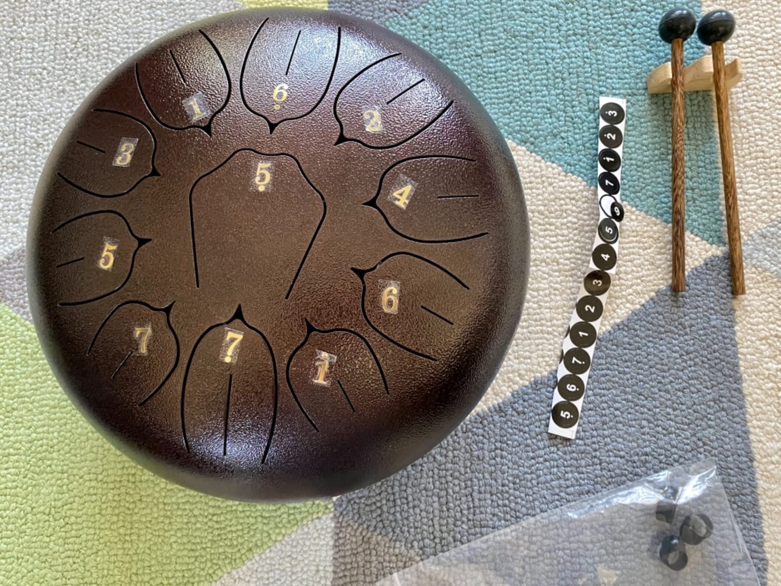 Handpan Drum 22 Inch for Adults 10 Notes - Hand Pan Drum(Blue) | Hand Drum D Minor Kurd 440Hz Professional Hand Pan,Handpan Instrument,Premium Steel Drum customer photo 2