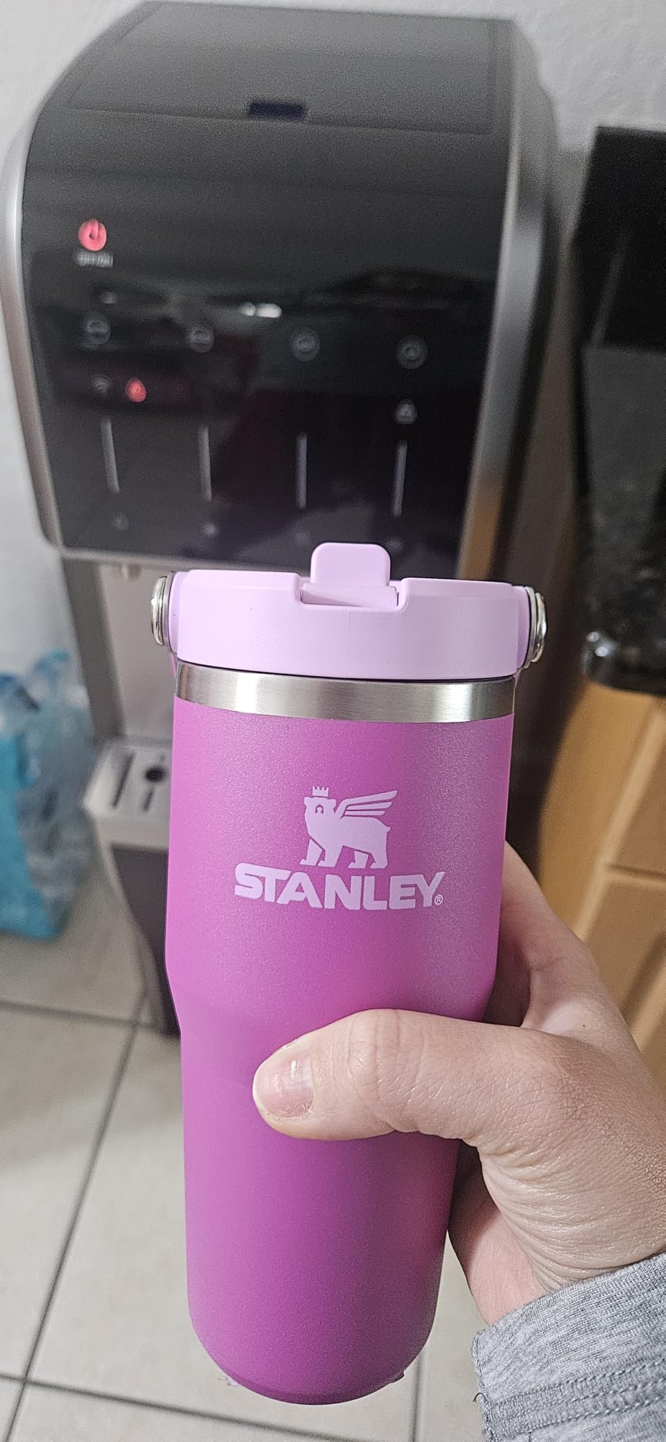 Stanley IceFlow 2.0 Flip Straw Tumbler, 30 oz, Lilac, Easy Carry Handle, Twist On Lid and Flip Up Straw, Leak Resistant Water Bottle, Insulated Stainless Steel, BPA-Free customer photo 1