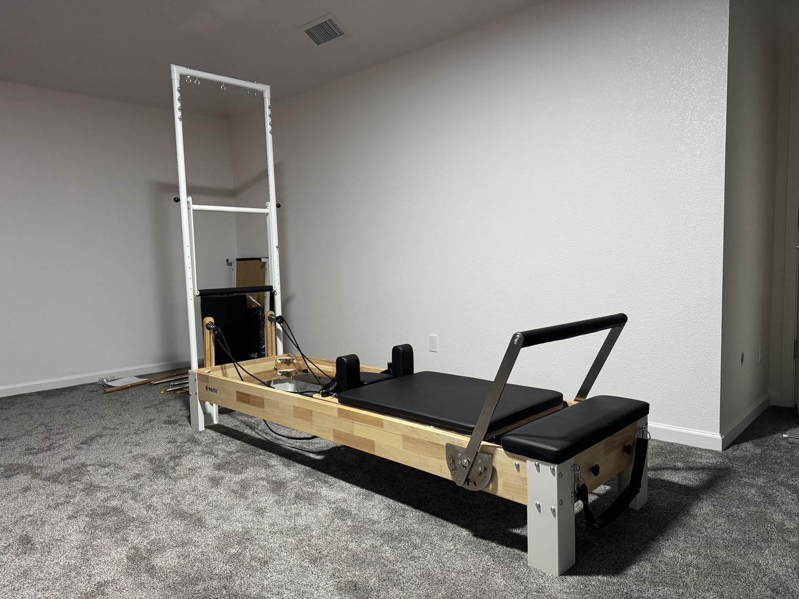 PAETA Pilates Reformer, Wooden Reformer Pilates Machine with Tower & Mat, Pilates Equipment for Home Workout and Studio, Includes Sitting Box, Jumpboard customer photo 2