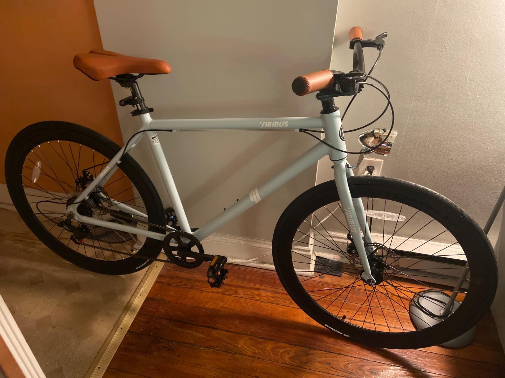 VIRIBUS Hybrid Bikes, 28 inch Road Bike 7 Speed with Lightweight Aluminum Frame, 700C Wheels, Hybrid Bicycle for Men Adult, City Commuters customer photo 2