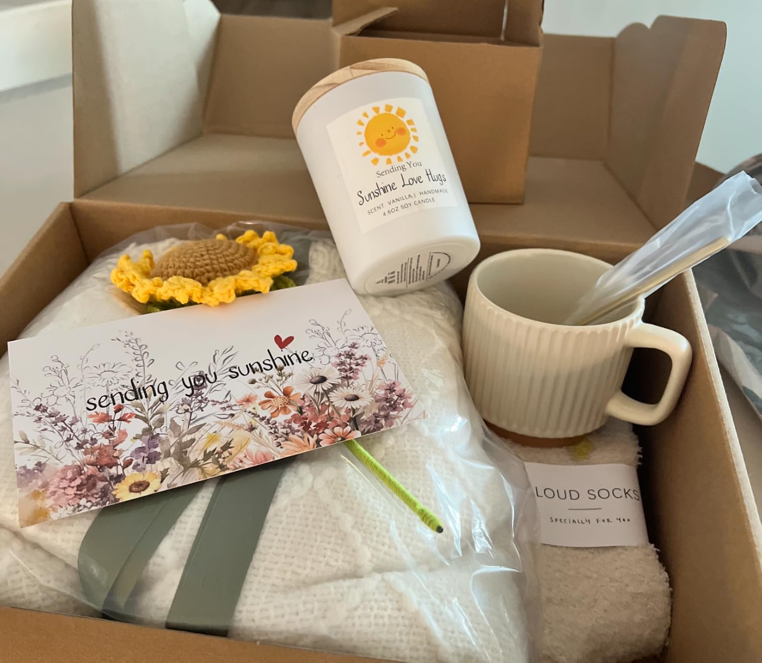 Anforsun Sending Sunshine Sunflower Care Package Gift Basket for Best Friend customer photo 1