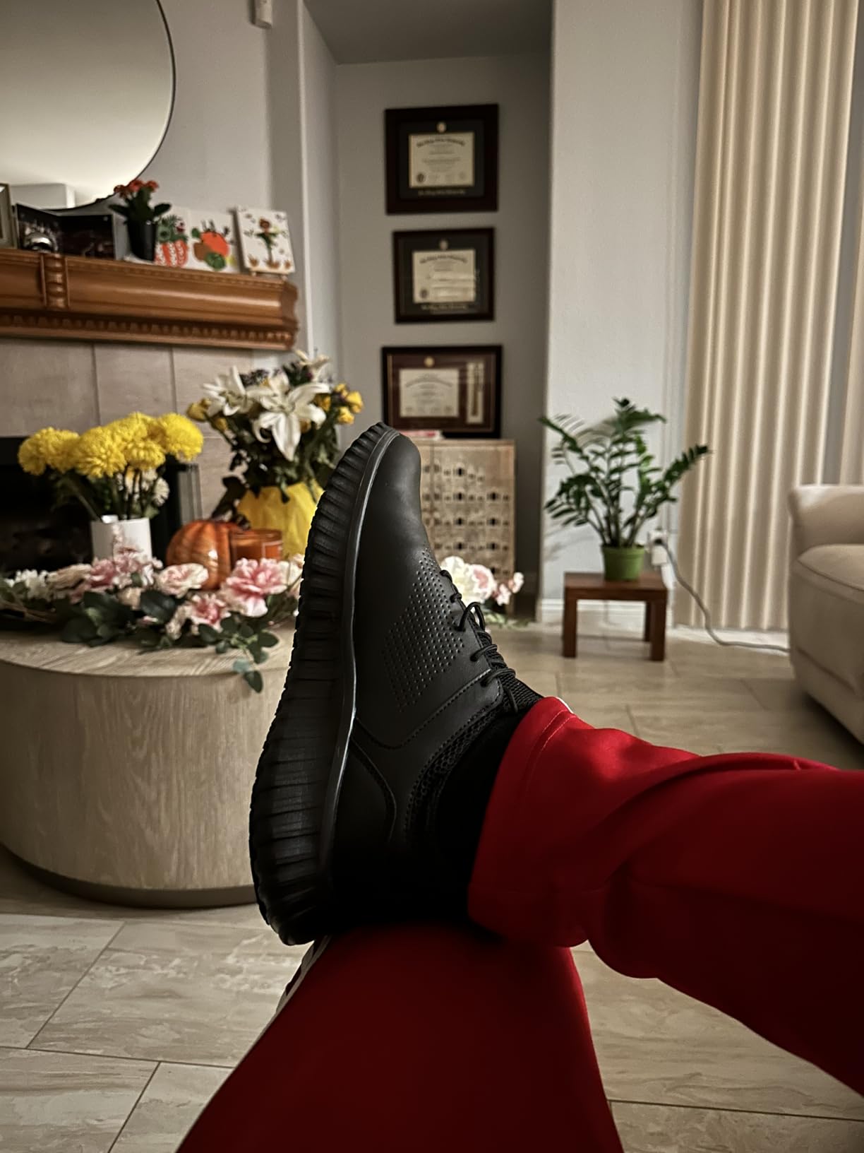SHULOOK Men's Non Slip Work Shoes Kitchen Restaurant Chef Sneakers Black | Waterproof Slip Resistant Food Service Slip On Walking Shoes Lightweight Comfortable Nursing Working Dress Footwear Lace Up customer photo 2