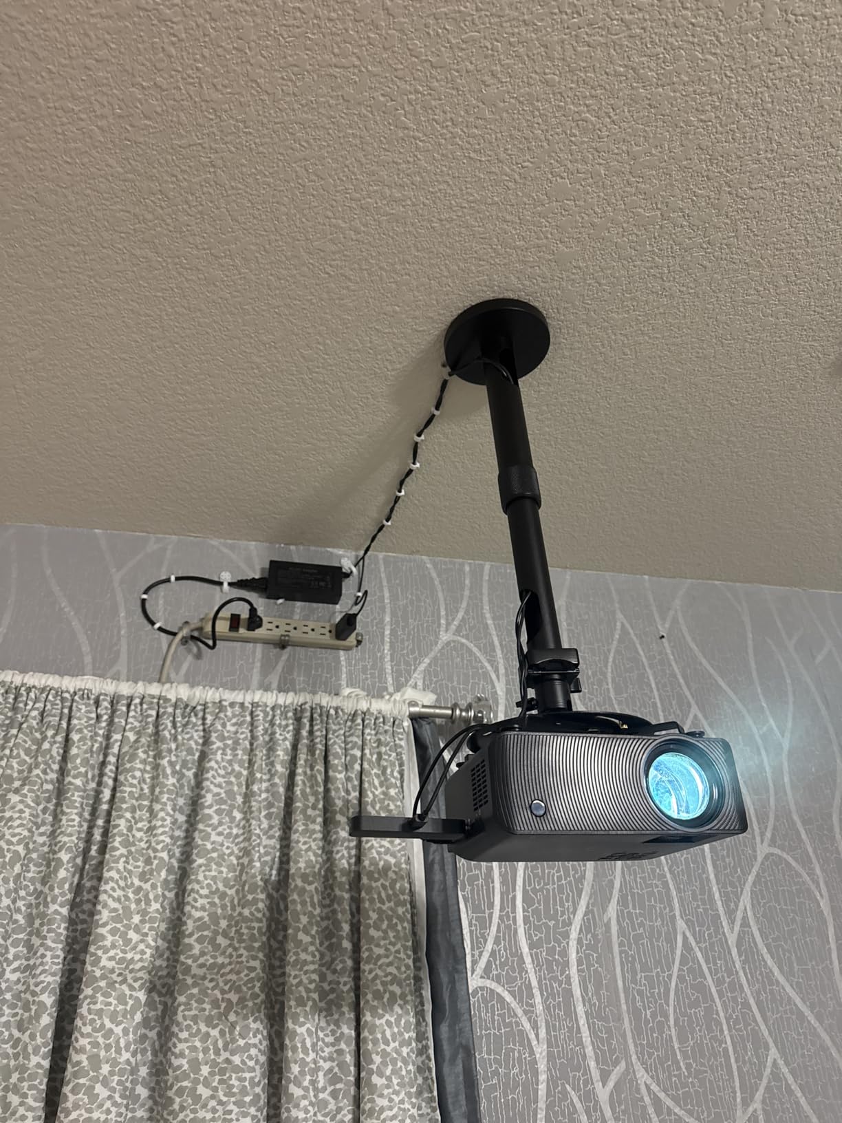 PropVue Universal Projector Mount - Adjustable Ceiling or Wall Mount for Office & Home Mini Projectors - Full Motion, Easy Installation, 360° Swivel, Extendable Length 13.8