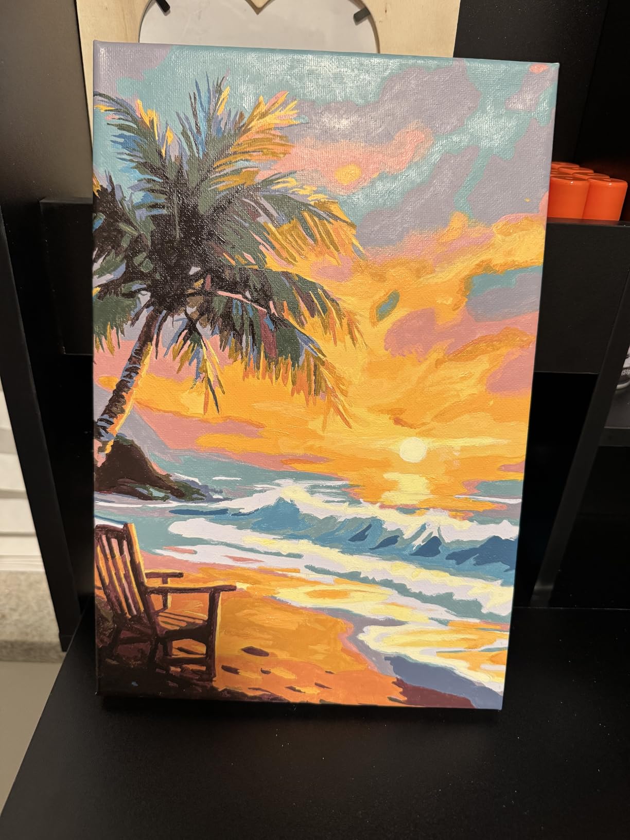 4 Pack Beach Paint by Numbers for Adults with Framed Canvas - Wooden Easel customer photo 2