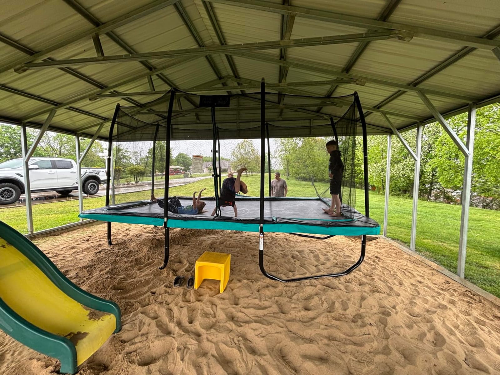 Skywalker Signature Series Trampoline with Enclosure | Black Powder-Coat Frame, Patented No-Gap Enclosure, XPE Safety Foam, Thicker Spring Pad, Storage Bag customer photo 1