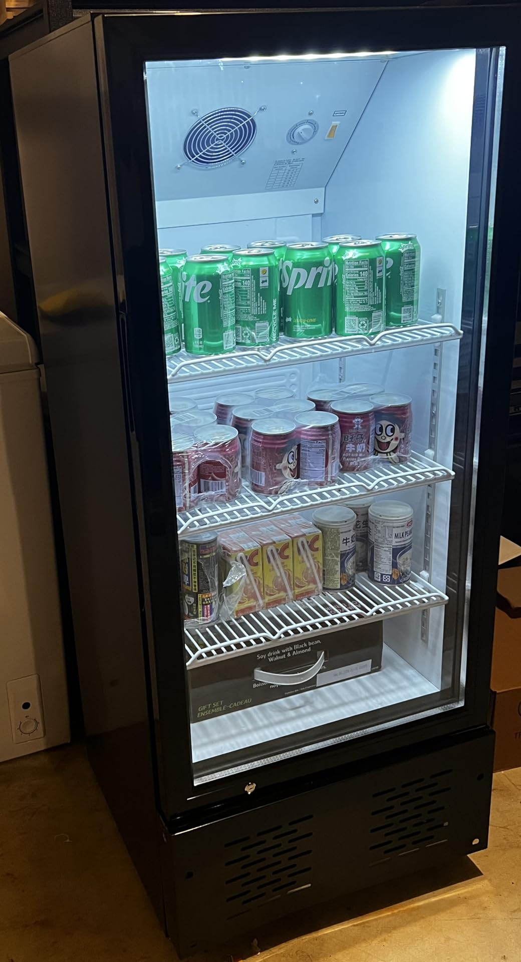 Beverage Cooler Commercial Refrigerator Glass Door Display Refrigerator with LED Light, Shelves, Display Commercial Beverage Refrigerator for Restaurant Cafe Bar Store (10 Cu.Ft.) customer photo 1