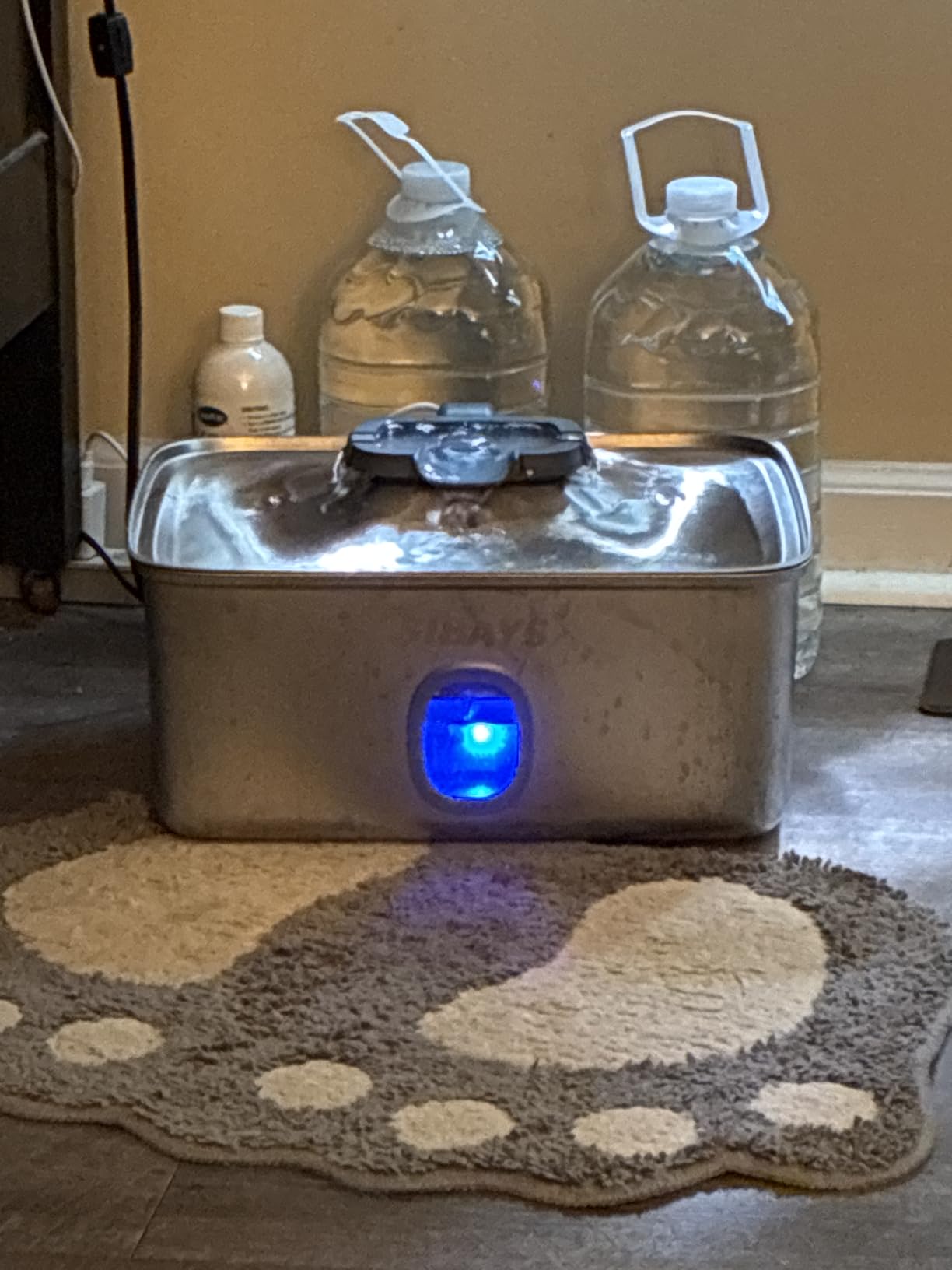 SIBAYS 4Gal/15L Large Dog Water Fountain, Stainless Steel Pet Fountain with Water Window & LED Light, Ultra Quiet Automatic Dog Water Bowl Dispenser for Large Dogs & Multi-pet, Easy to Clean FS76 customer photo 2