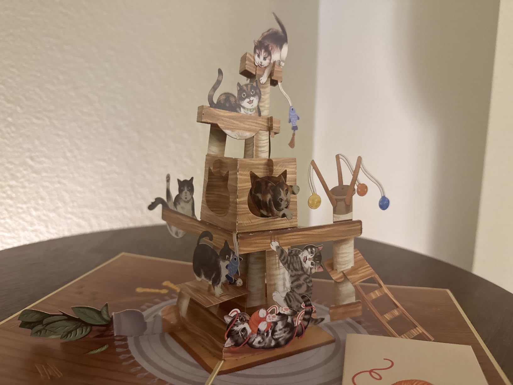 POPWOW Cat Tree Pop Up Card, 5x7 Inch 3D Greeting Card, Funny Cats Design for Cat Lovers, Birthday, Mother's Day or Father's Day, Includes Envelope & Note customer photo 1