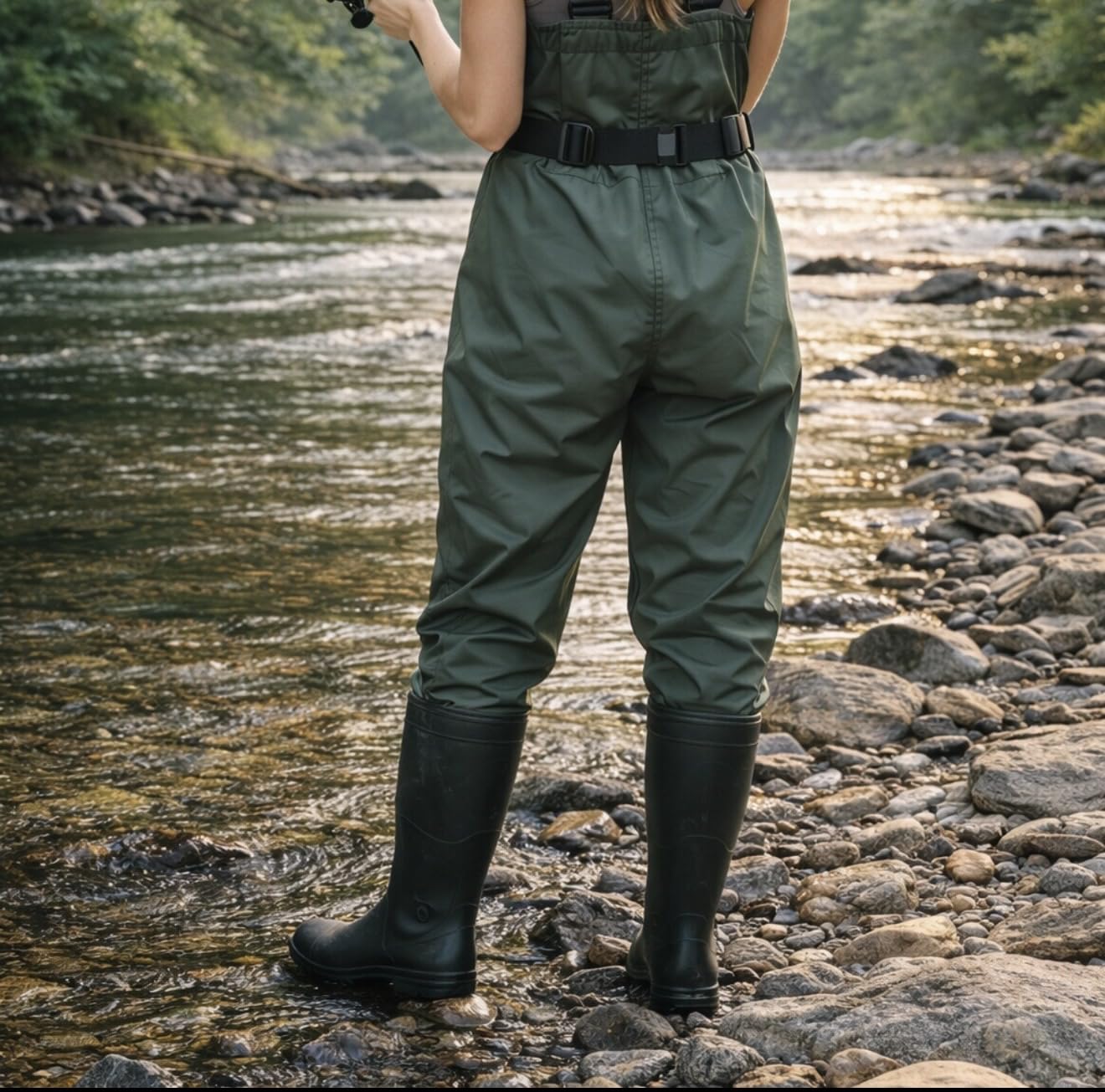 Fishing Waders for Men & Women, Waterproof 2-Ply Nylon/PVC Chest Wader with Boots for Outdoor Sizes 4-13 Bootfoot customer photo 1