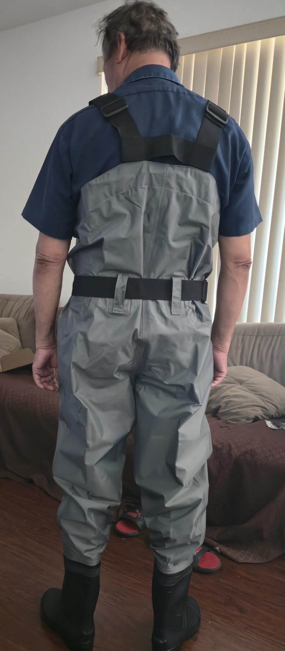 Fishing Waders for Men & Women, Waterproof 2-Ply Nylon/PVC Chest Wader with Boots for Outdoor Sizes 4-13 Bootfoot customer photo 2
