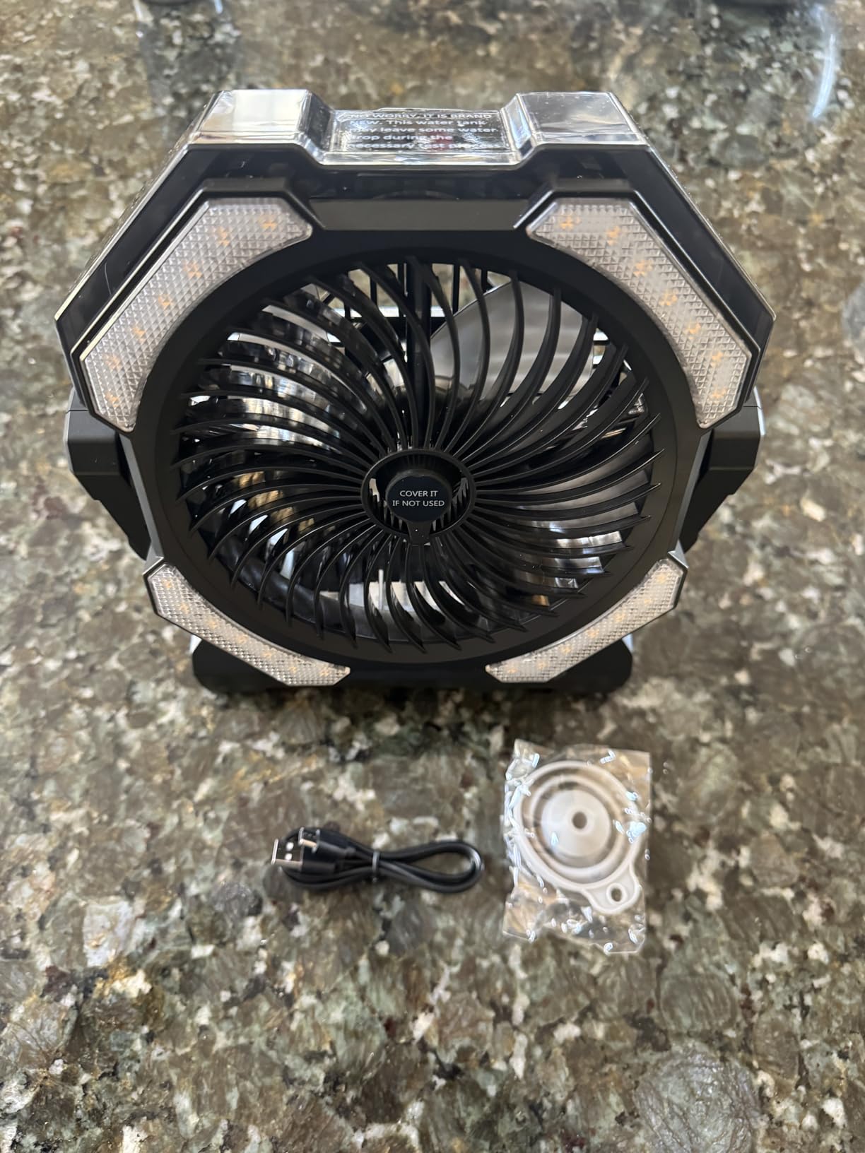 Misting Fan, Portable Camping Fans with 9oz Water Tank, 24000mAh Rechargeable Fan with 4 Speed, Battery Powered Fans with 120H Cooling, Last 5H Mist, 2 Mist Modes, Light, Outsides/Summer Essential customer photo 2