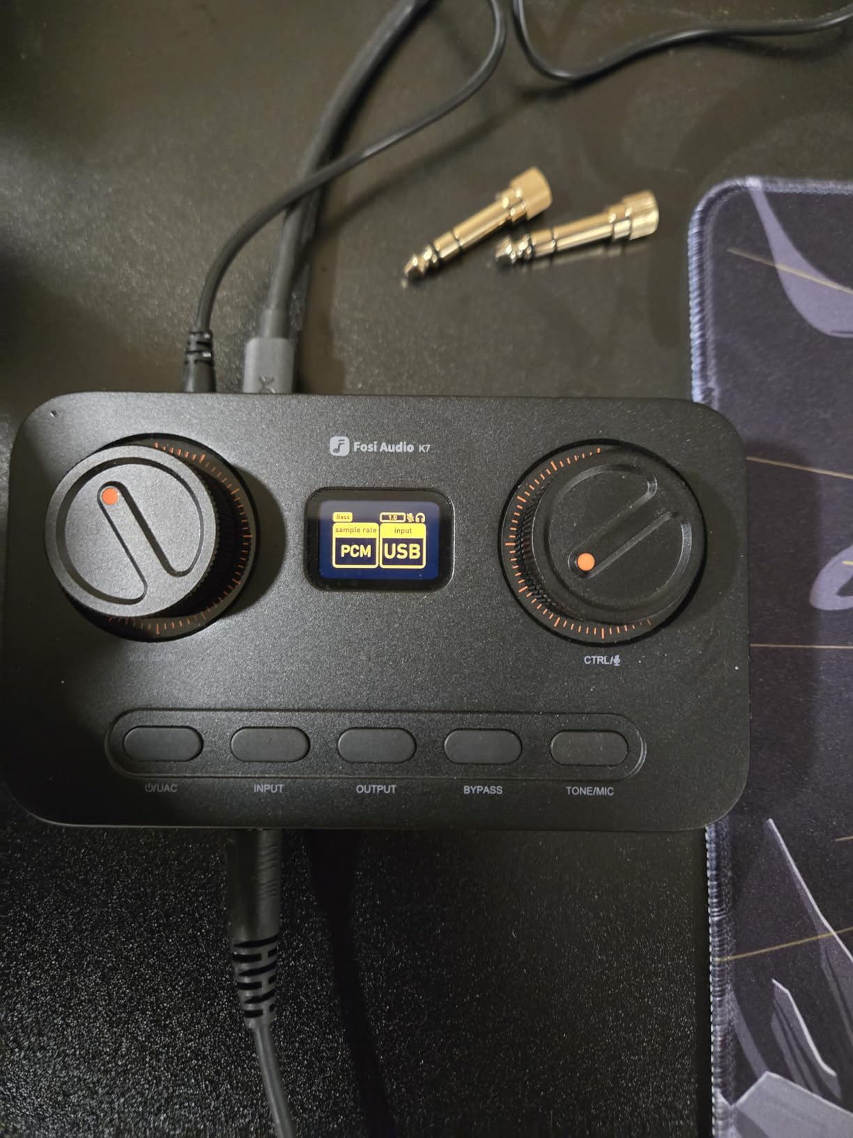 Fosi Audio K7 DAC Headphone Amp, Desktop Headphone Amplifier for Gaming PC PS5 Switch, PCM 384kHz/32bit, 2100mW, USB C/Bluetooth aptX HD LL/Optical/Coaxial/Mic Input, 4.4mm Balanced/3.5mm/RCA Output customer photo 2