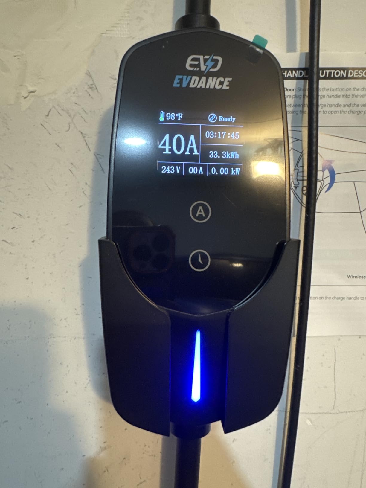 EVDANCE Level 2 EV Charger for Tesla, 40A / 9.6kW Fast Home EV Charging Station with NEMA 14-50 Plug, 25FT Cable, Adjustable Current & Delay Timer, Compatible with All Tesla Model 3/Y/S/X (NACS Plug) customer photo 1