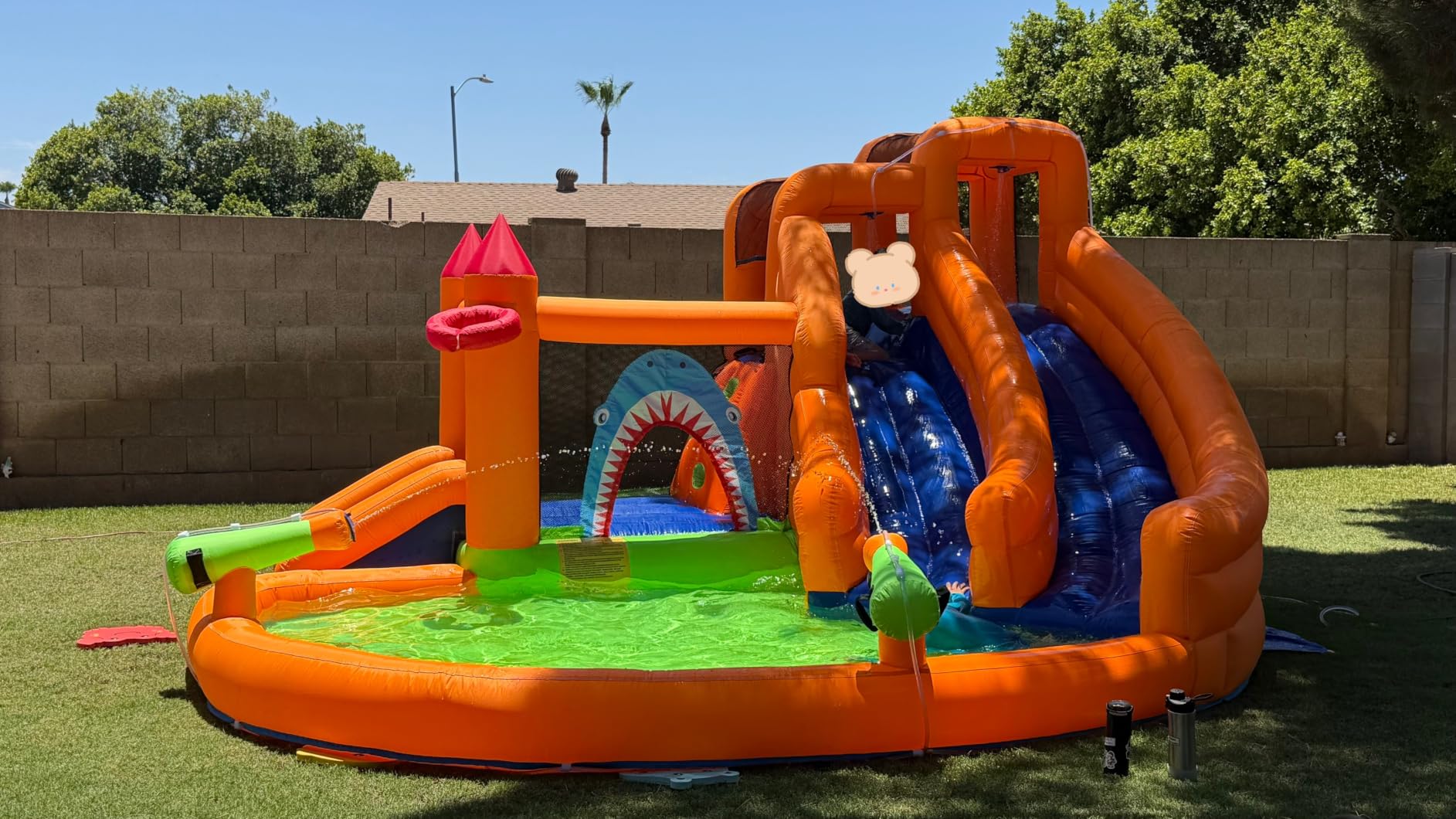 10 in 1 Inflatable Water Bounce House Triple Kid Water Slide with Blower | Easy & Fast Inflatable,Cannon,Climbing Wall,Jumping,Splash Pool,Wet & Dry Play,Indoor & Outdoor Fun,Full Accessories customer photo 1