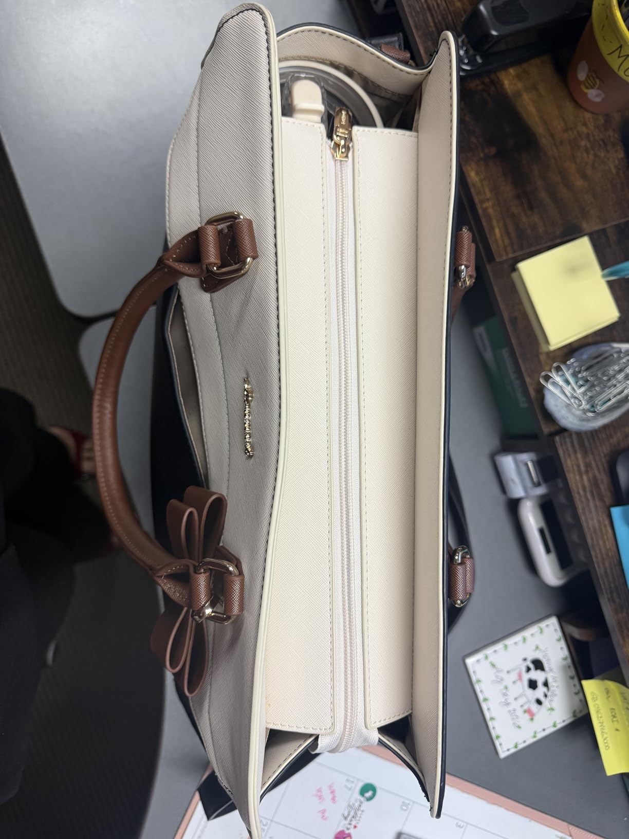 LOVEVOOK Laptop Tote Bag for Women, Leather Work Bag, Waterproof Business Teacher Bag, Large Computer Handbag Purse Briefcase, Office Gifts for Women customer photo 1