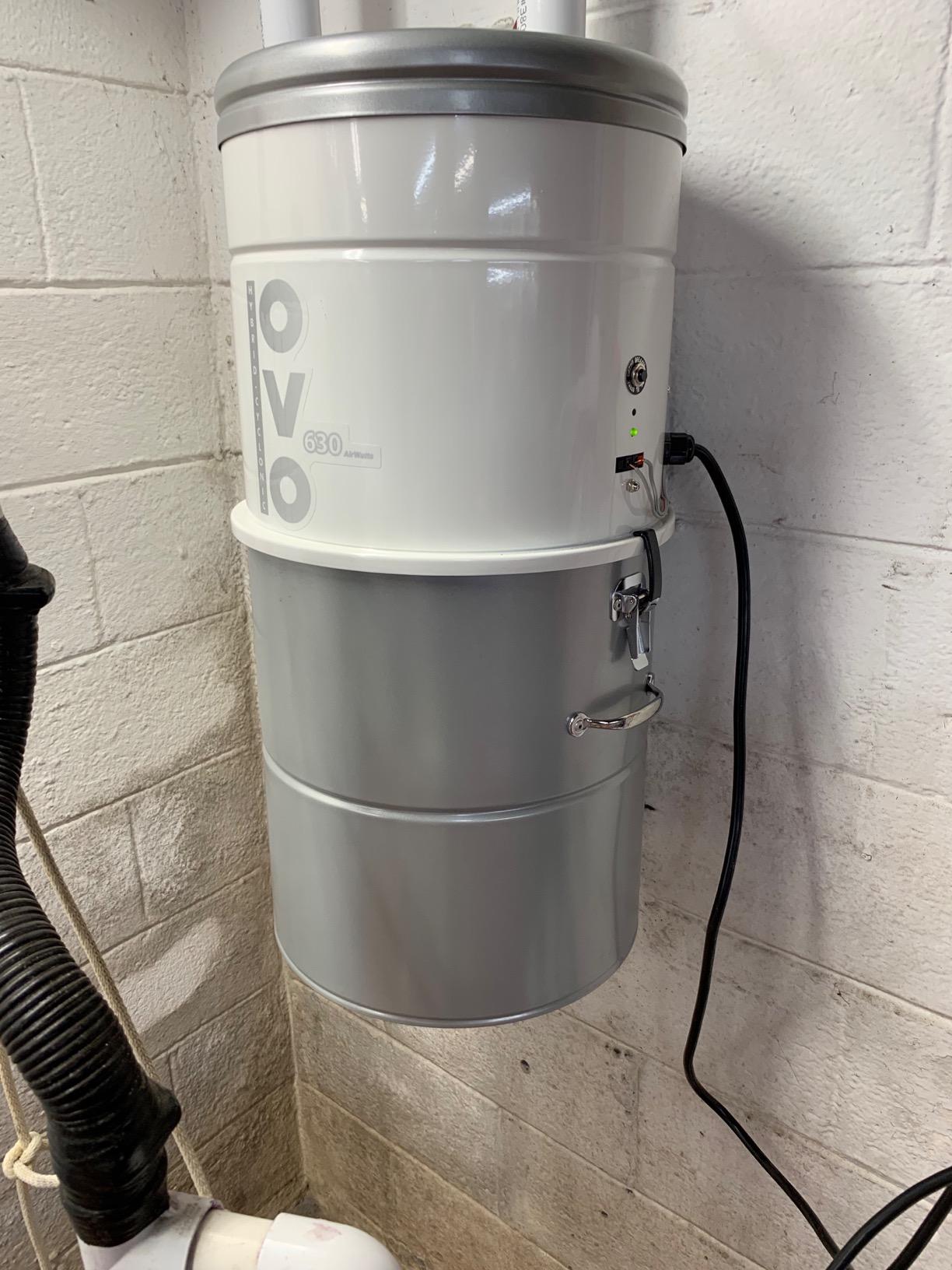 OVO Large and Powerful Central Vacuum System, 630 Airwatts Hybrid Filtration (with or Without Disposable Bags), Covers up to 7500 sq.ft, 6.6 Gal / 25L Bottom Load Rolled Steel Canister customer photo 2