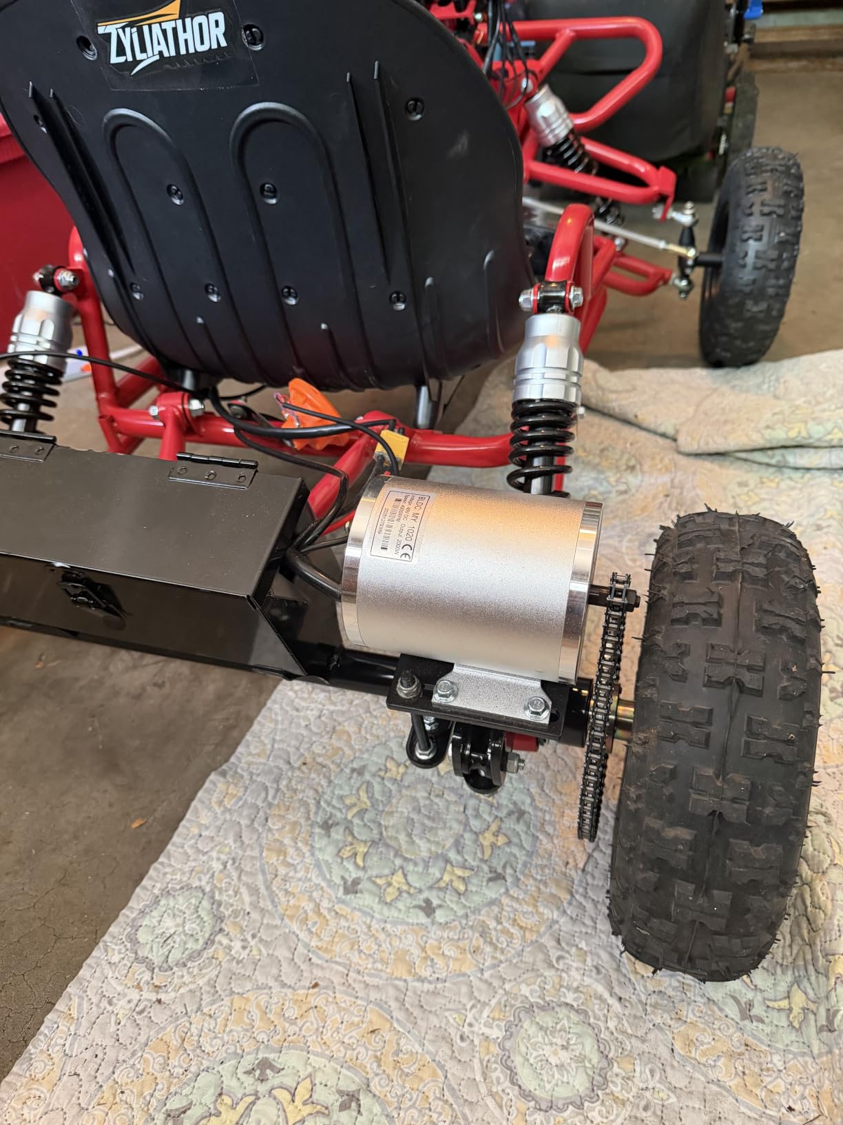 Zyliathor 48V 20Ah Electric Off-Road Go Kart for Adults & Kids (Red) | 30-Mile Range, Peak 2500W, 3 Speed 12-31 MPH, 4-Wheel Suspension, 4.10-6 Tires, Backyard Family Fun customer photo 1