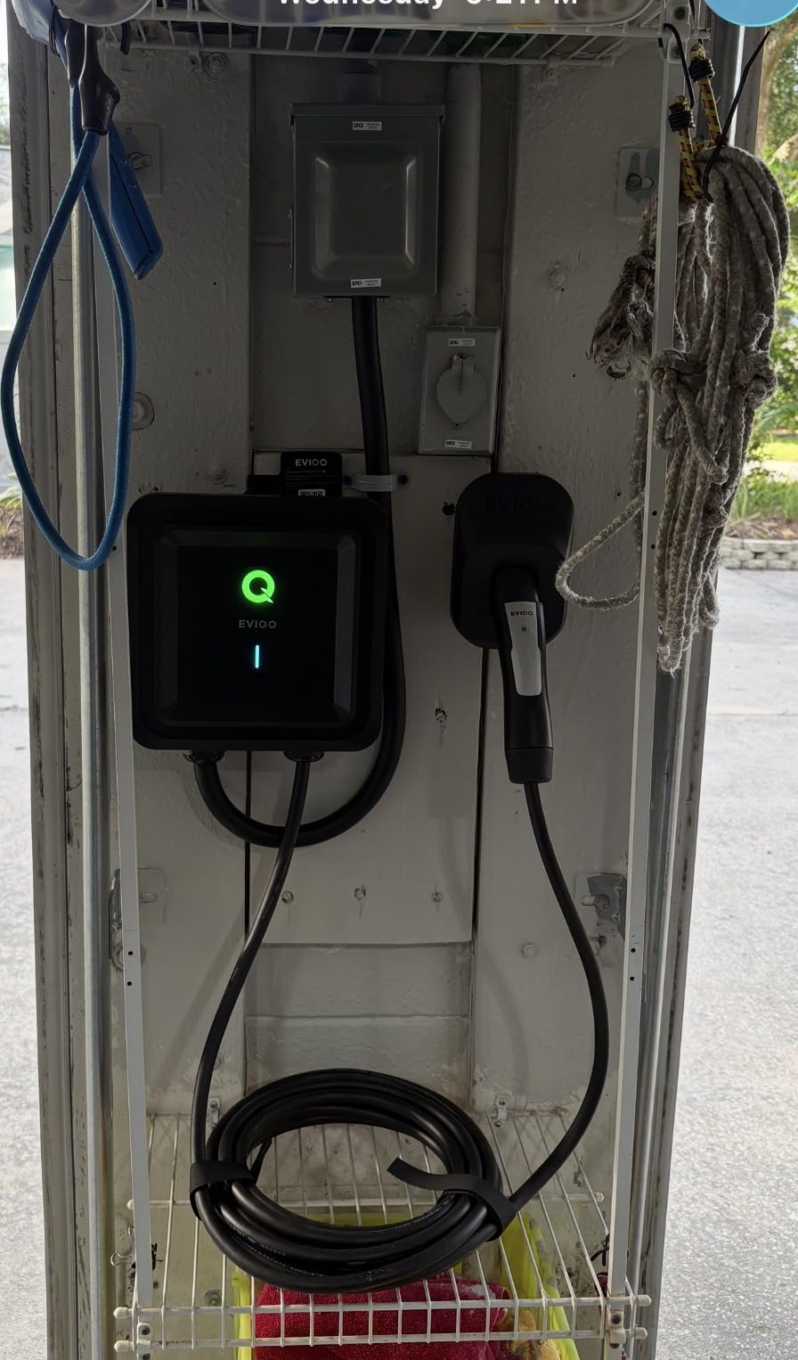 EVIQO Level 2 EV Charger NACS 40A NEMA 14-50 - 240V Wall Charging Station, up to 40 mph, 25ft Cable, WiFi Smart App, Weatherproof Indoor/Outdoor (IP66, NEMA 4), UL & ETL Certified customer photo 2