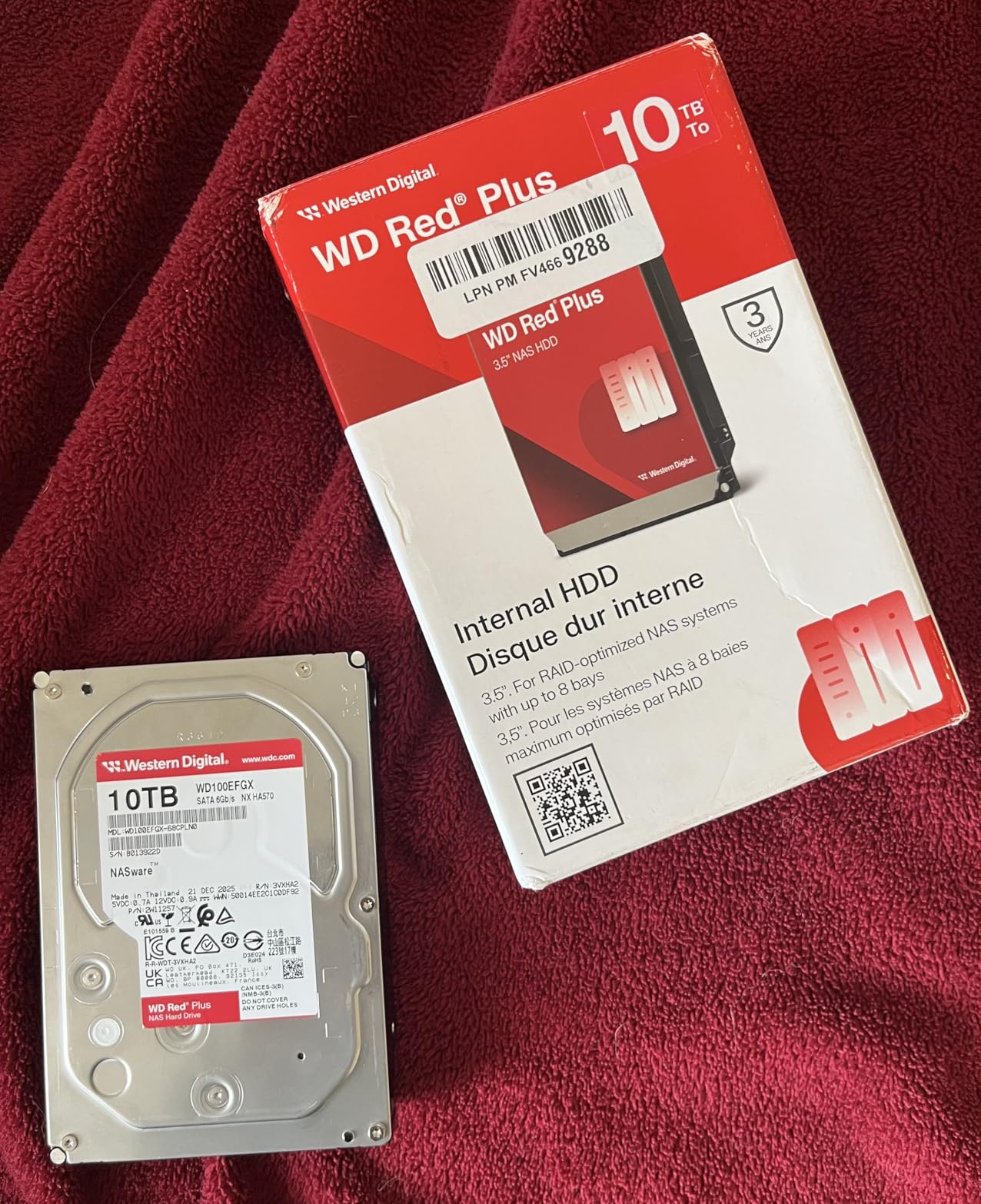 Western Digital 12TB WD Red Plus NAS Internal Hard Drive HDD - 7200 RPM, SATA 6 GB/s, CMR, 512 MB Cache, 3.5