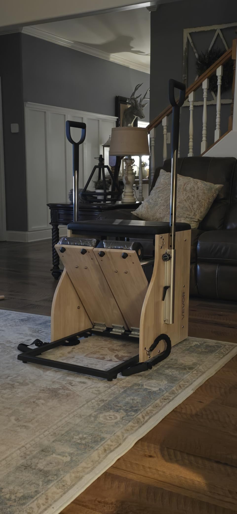 VEVOR Pilates Reformer Foldable, Suitable for Intermediate and Beginners Users, Pilates Equipment for Home Gym Studio Use with 4 Adjustable Resistance Spring, Up to 400 LBS customer photo 1