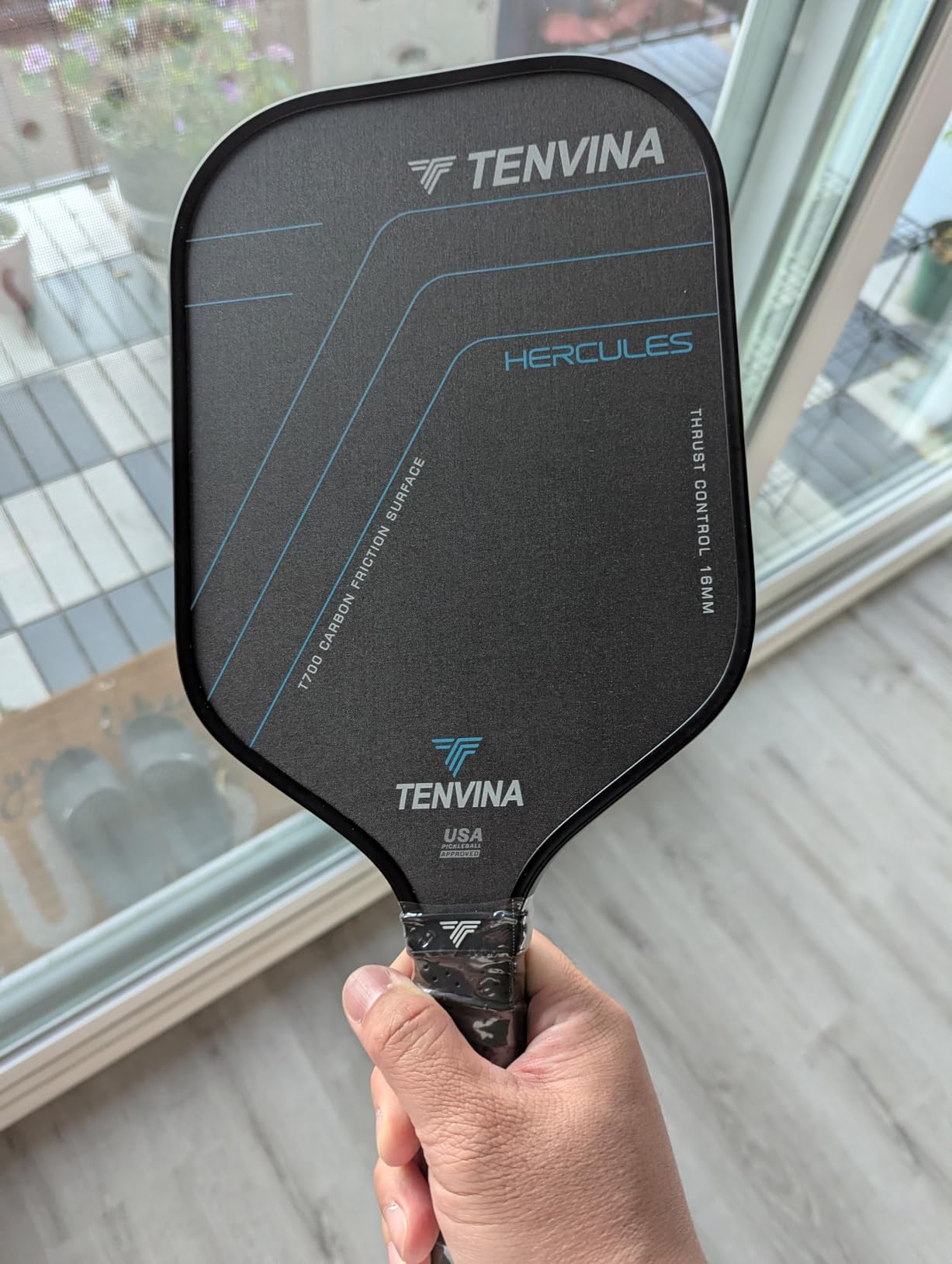 TENVINA Pickleball Paddles, Multi-Layer T700SC Textured Carbon Fiber Pickleball Paddle, Pickle Ball Paddle with Strong Spin & Power Surface, 4-Types of Shapes and Thicknesses, USAPA Approved customer photo 1