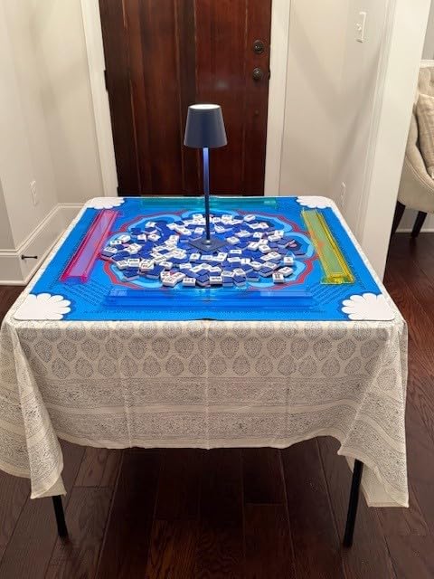 TIASUSAN American Mahjong Tile Set, 166 Blue Tiles, Bag and Mahjong Accessories, 4 All-in-One Rack/Pushers, Mahjong Set Complete customer photo 1