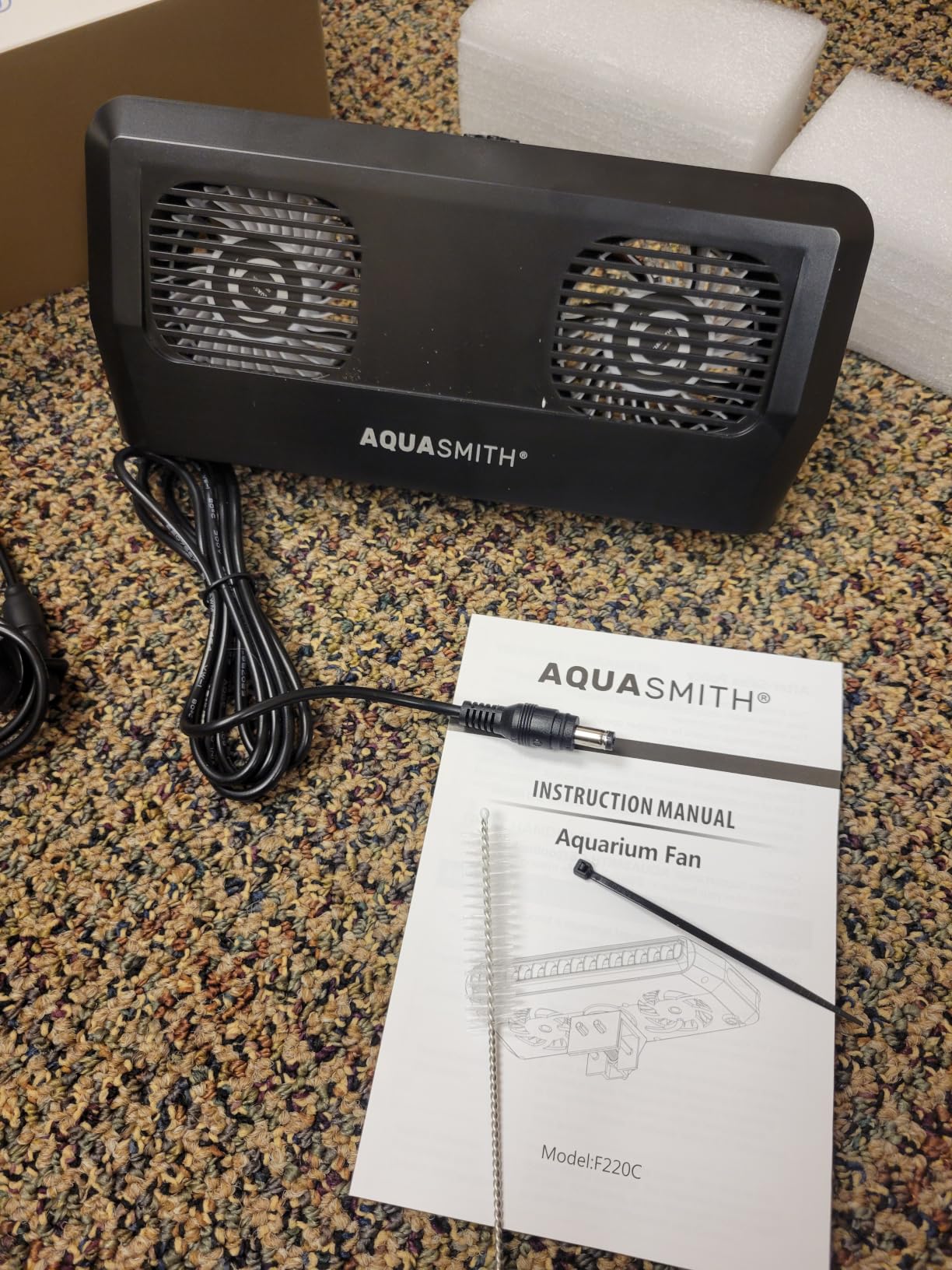AQUASMITH Aquarium Chiller Fan, Fish Tank Cooler with Temperature Control, Minimum Setting 59°F, Auto Start/Stop, Refrigeration Effect 3-7°F, 3-Speed Modes, for Axolotl Seawater Freshwater Coral Grass Tank customer photo 1
