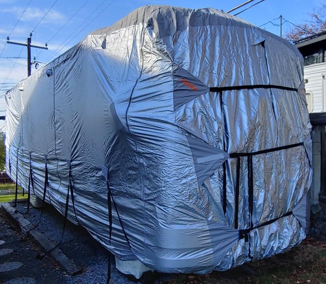 FRUNO Oxford Fabric Teardrop Travel Trailer Cover Fits 5'-8' Waterproof customer photo 2