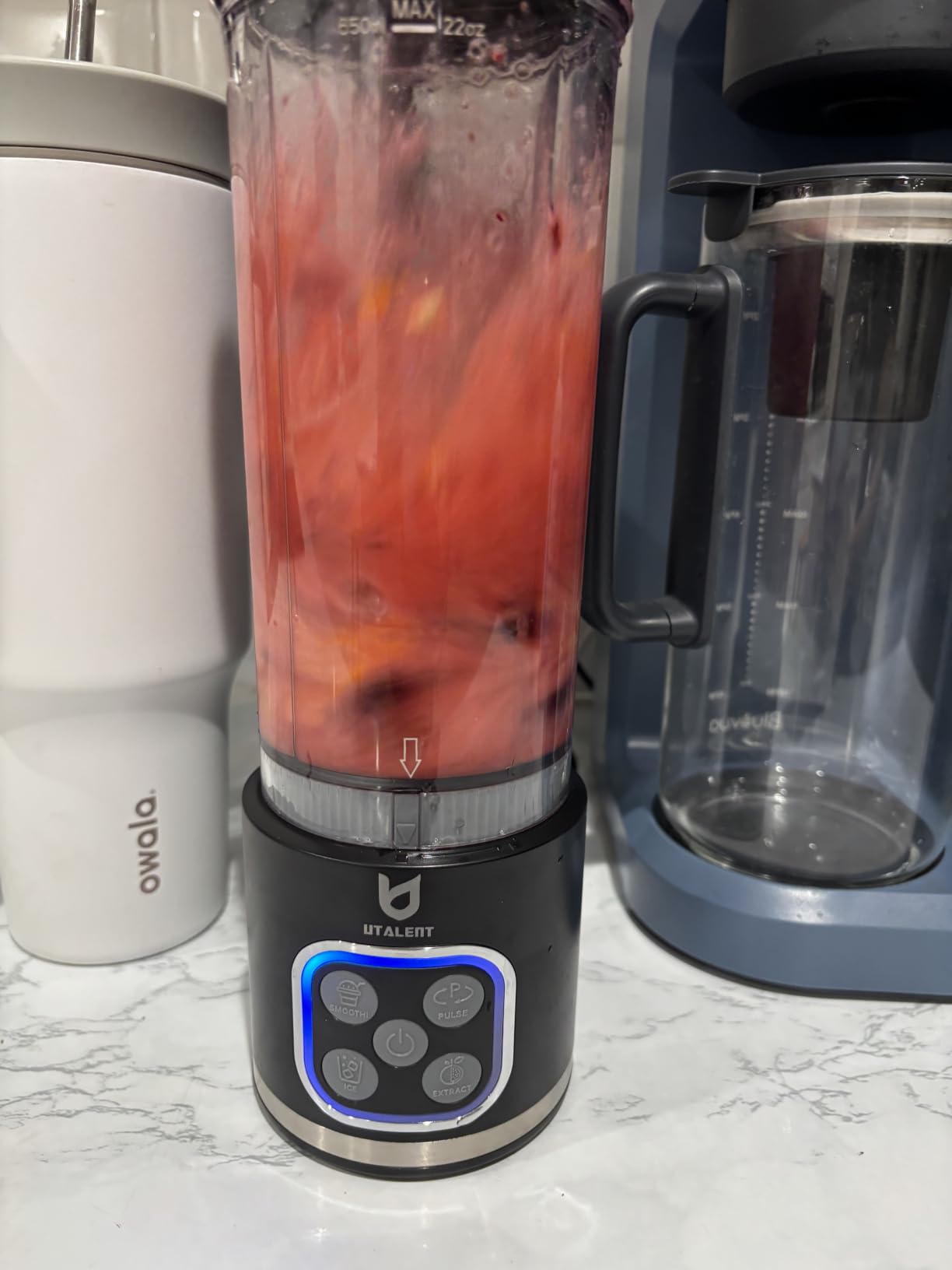 UTALENT Cordless Portable Blender, Ice Crush, 700W Motor, 25oz Cup, 4 Mode | 700W Brushless Motor, USB-C rechargeable, Long-lasting, 25oz Tritan cup, Leakproof lid with sip spout, Dishwasher Safe Parts customer photo 1