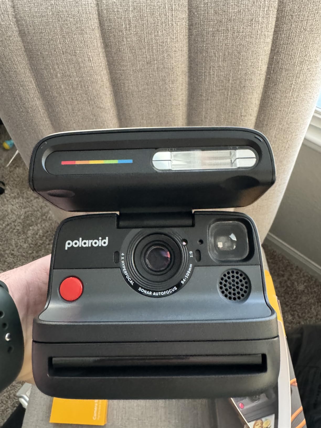 Polaroid Flip Instant Camera + Color Film Bundle (16 Photos Included) - Black (6565) - Hyperfocal 4-Lens System, Sonar autofocus, and Scene Analysis with Bluetooth paired Companion app customer photo 1