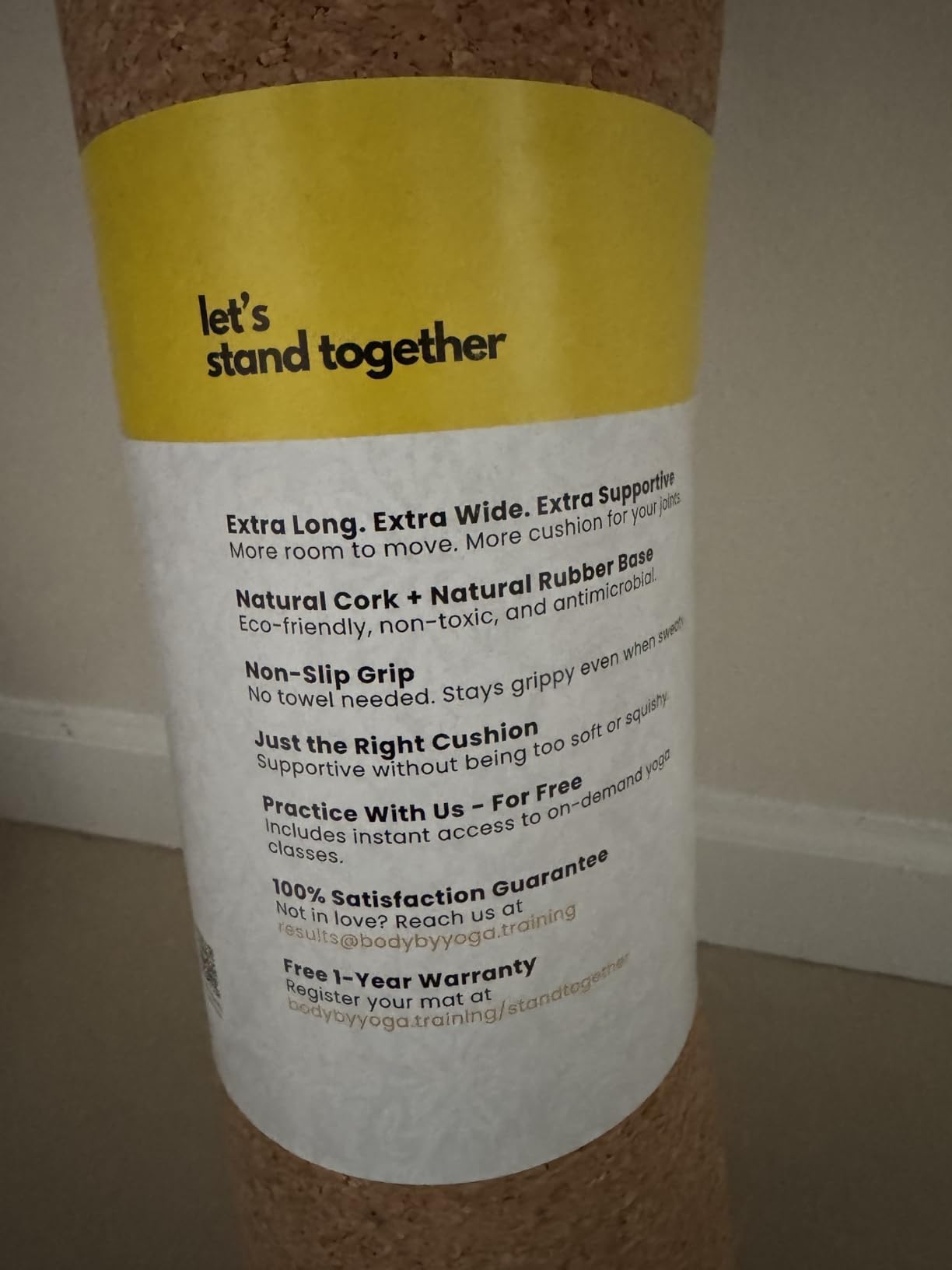 Luxury Cork Yoga Mat - Non Slip, Extra Thick Grip. Thicker, Longer, and Wider for More Comfort and Support. Tough Enough For Hot Yoga. Natural, Non Toxic, and Eco Friendly. Optional Alignment Lines. customer photo 1