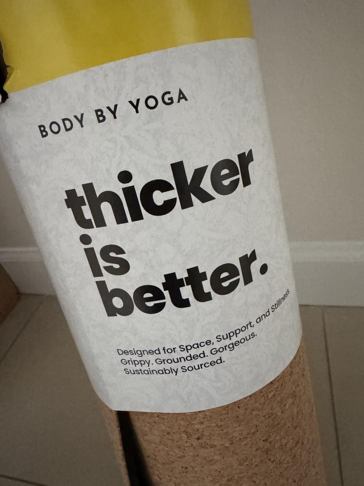 Luxury Cork Yoga Mat - Non Slip, Extra Thick Grip. Thicker, Longer, and Wider for More Comfort and Support. Tough Enough For Hot Yoga. Natural, Non Toxic, and Eco Friendly. Optional Alignment Lines. customer photo 2