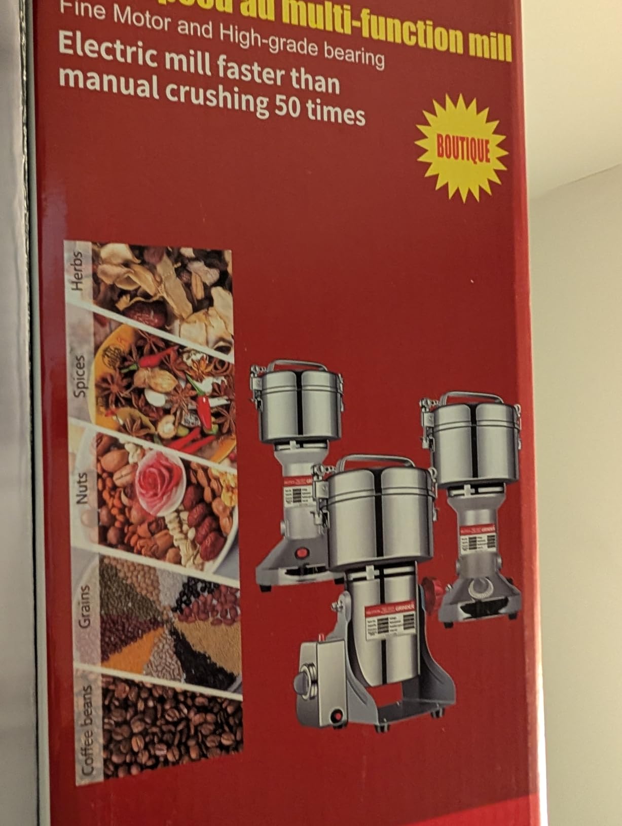 Electric Grain Mill Grinder | 150g Grain Grinder Spice Grinder High-Speed Stainless Steel Flour Mill for Coffee/Corn/Pepper/Herbs/Wheat/Rice customer photo 2