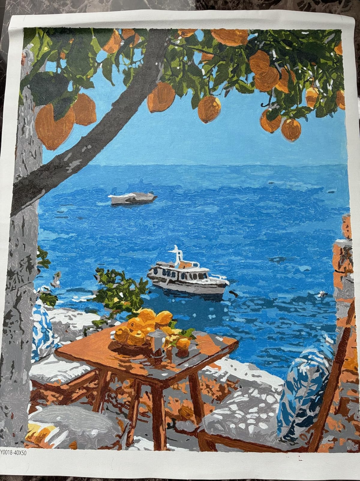 ZRIZQ Paint by Numbers Kit for Adults Beginner Landscape,Lemon Tree,16x20 customer photo 2