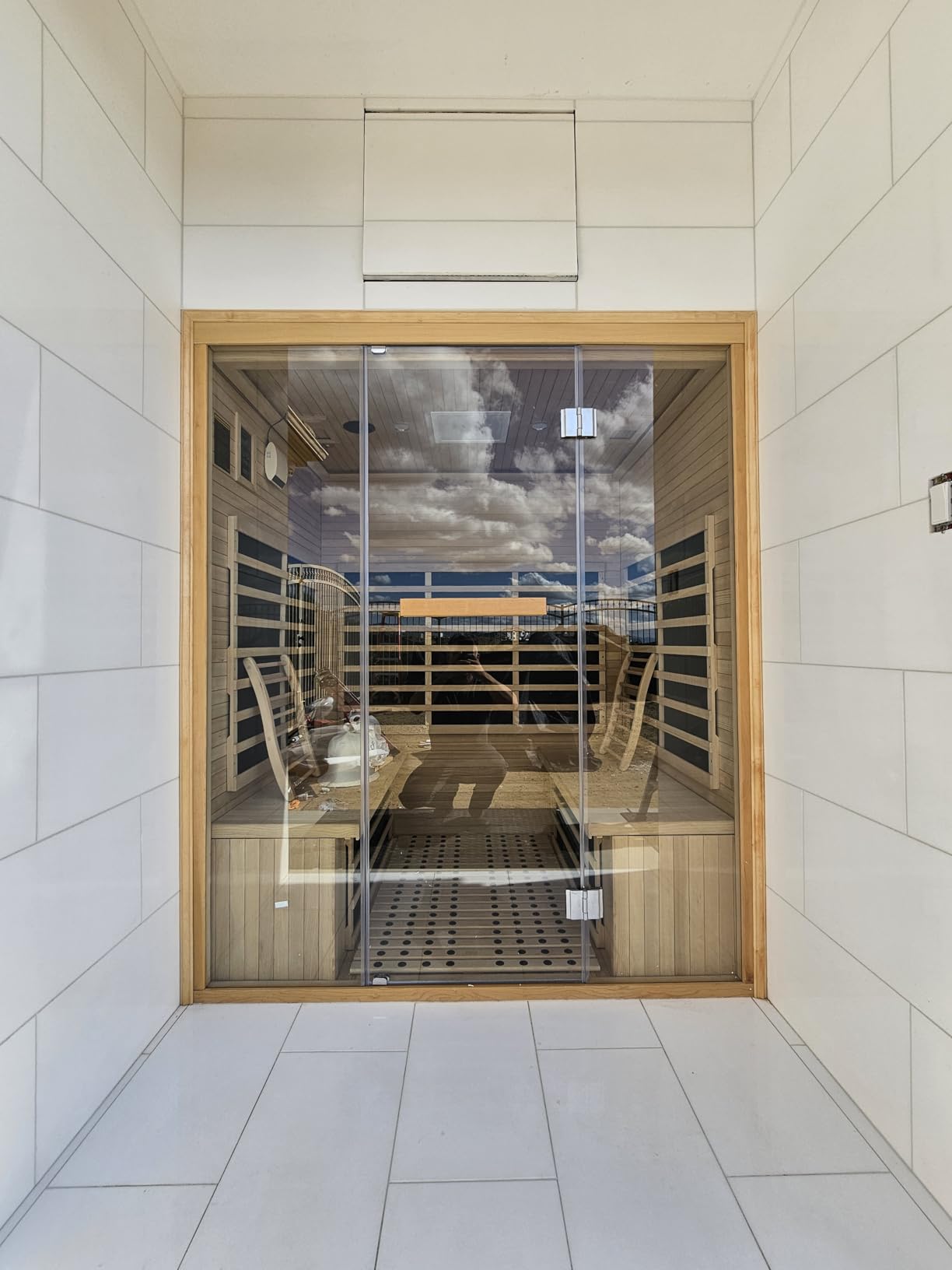Albott 4 Person Infrared Sauna with 7-Color Light Therapy, Low EMF 2145W | Infrared Saunas for Home, Canadian Hemlock Wood Dry Sauna with 10 Carbon Panels, Ambient Light Strips & Bluetooth, 110V/20A customer photo 2