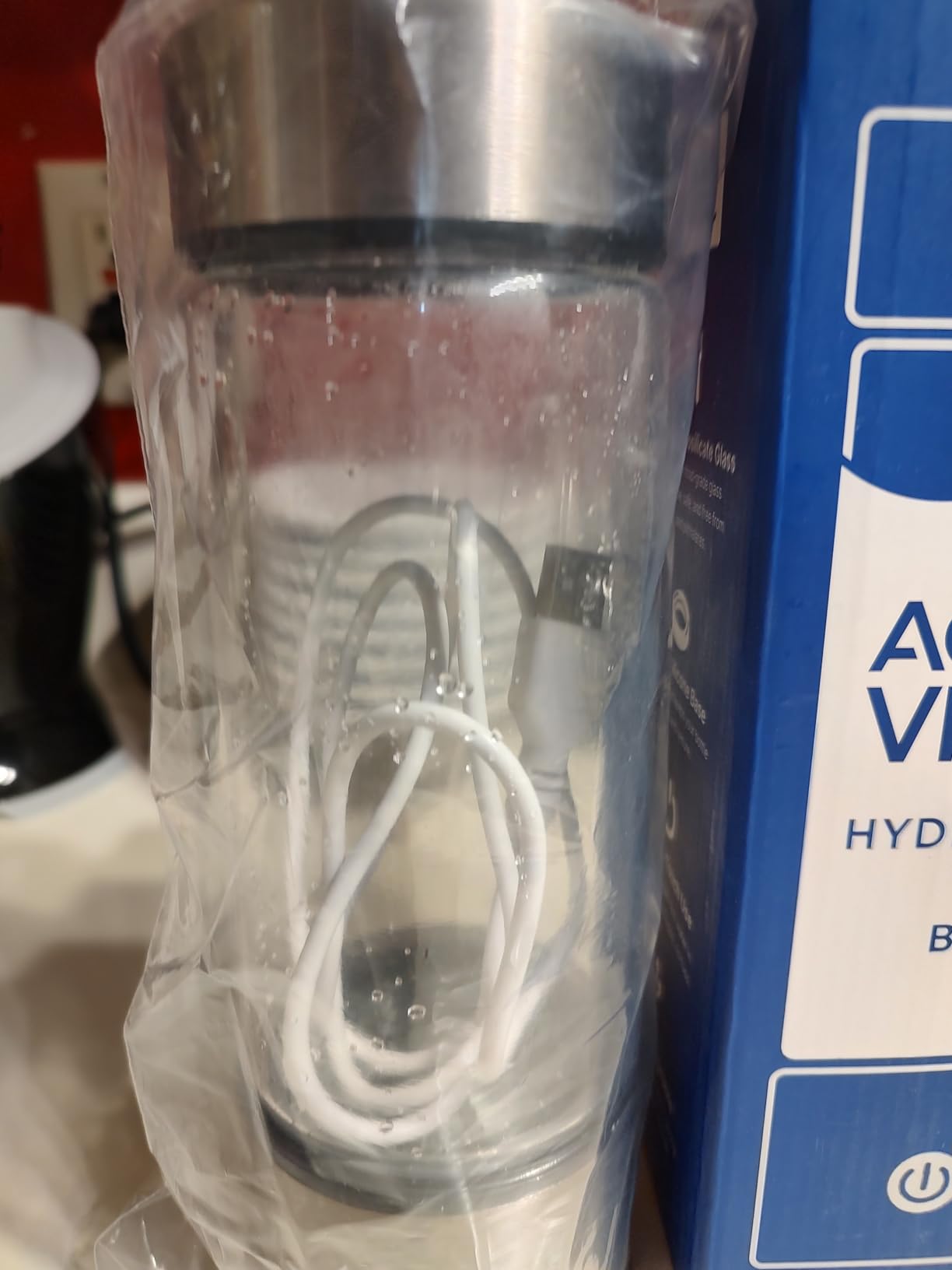 Aqua Vital Hydrogen Water Bottle 2026 Generator 16 oz SPE PEM Ionized H2 | USB-C Rechargeable Glass Hydration Flask with Auto Shut-Off, Portable Sports & Travel Hydrogenated Water Machine, 470 ml customer photo 1