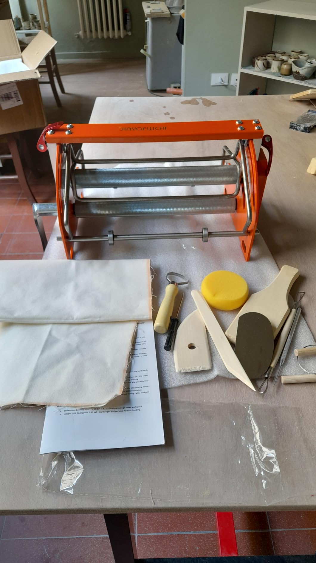 Hand cranked Ceramic Slab Machine, Slab Roller for Clay Pottery, Manual Ceramic Clay Press Slab Machine customer photo 1