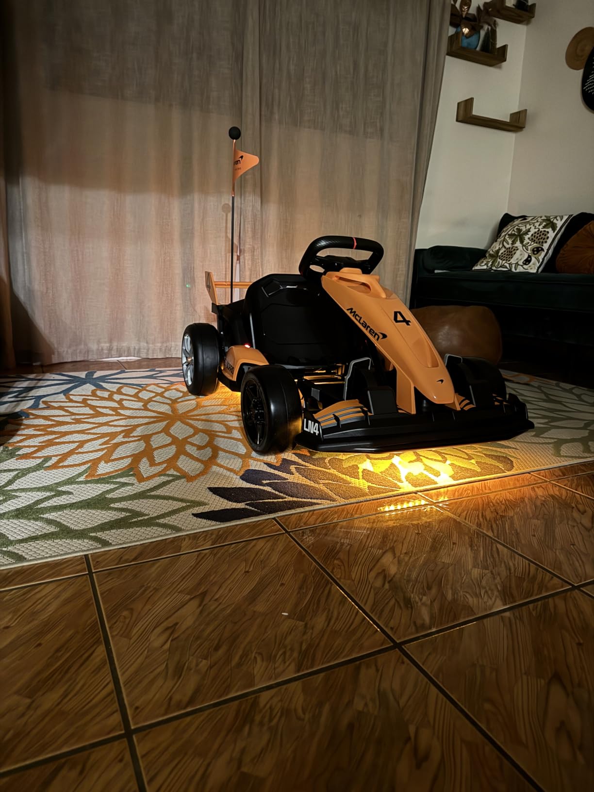 ENYOPRO 36V 9Ah Electric Go Cart for Kids, Licensed McLaren Go Kart w/3-Section Adjustable Seat, Soft Start & Brake Pedal, Electric Drift Kart w/LED Lights, 8.7 MPH, Crazy Cart for Kids 6-12 Years Old customer photo 1