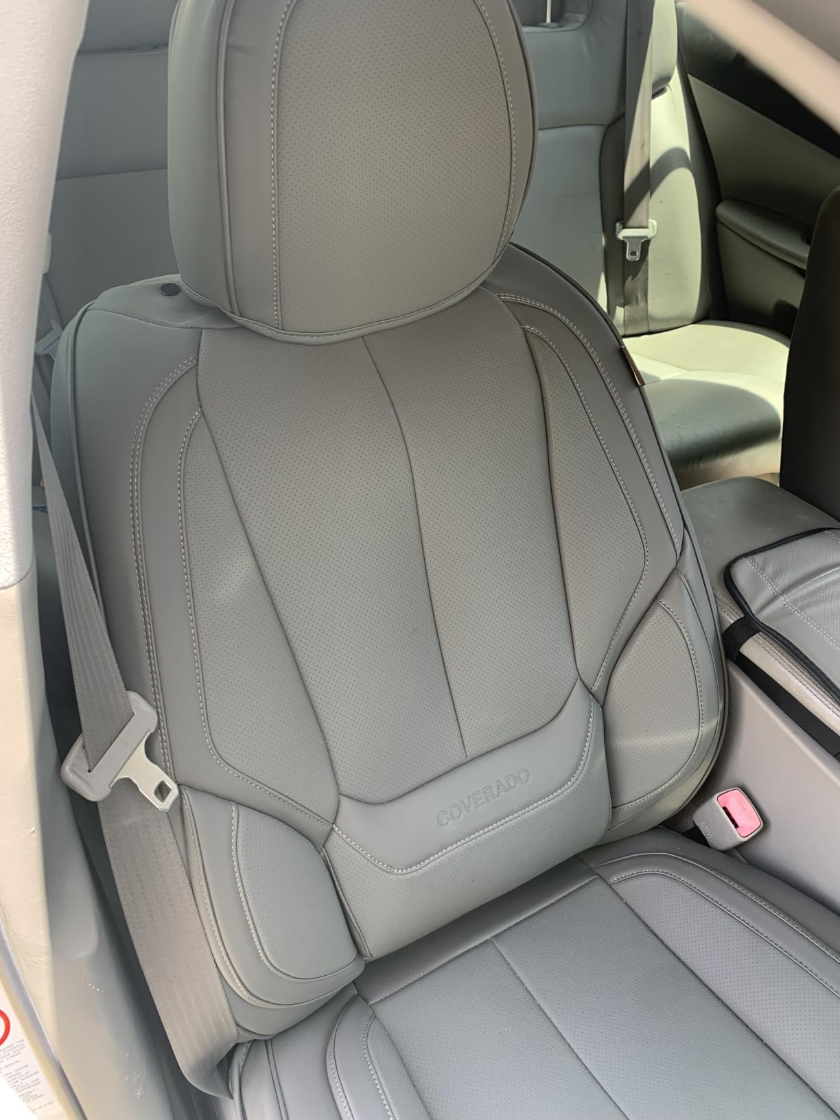 Coverado Car Seat Covers Full Set, Seat Covers for Cars, Car Seat Covers Front Seats and Back Car Seat Protector Waterproof, Gray Leather Car Seat Cushion Universal Fit for Most Cars customer photo 1